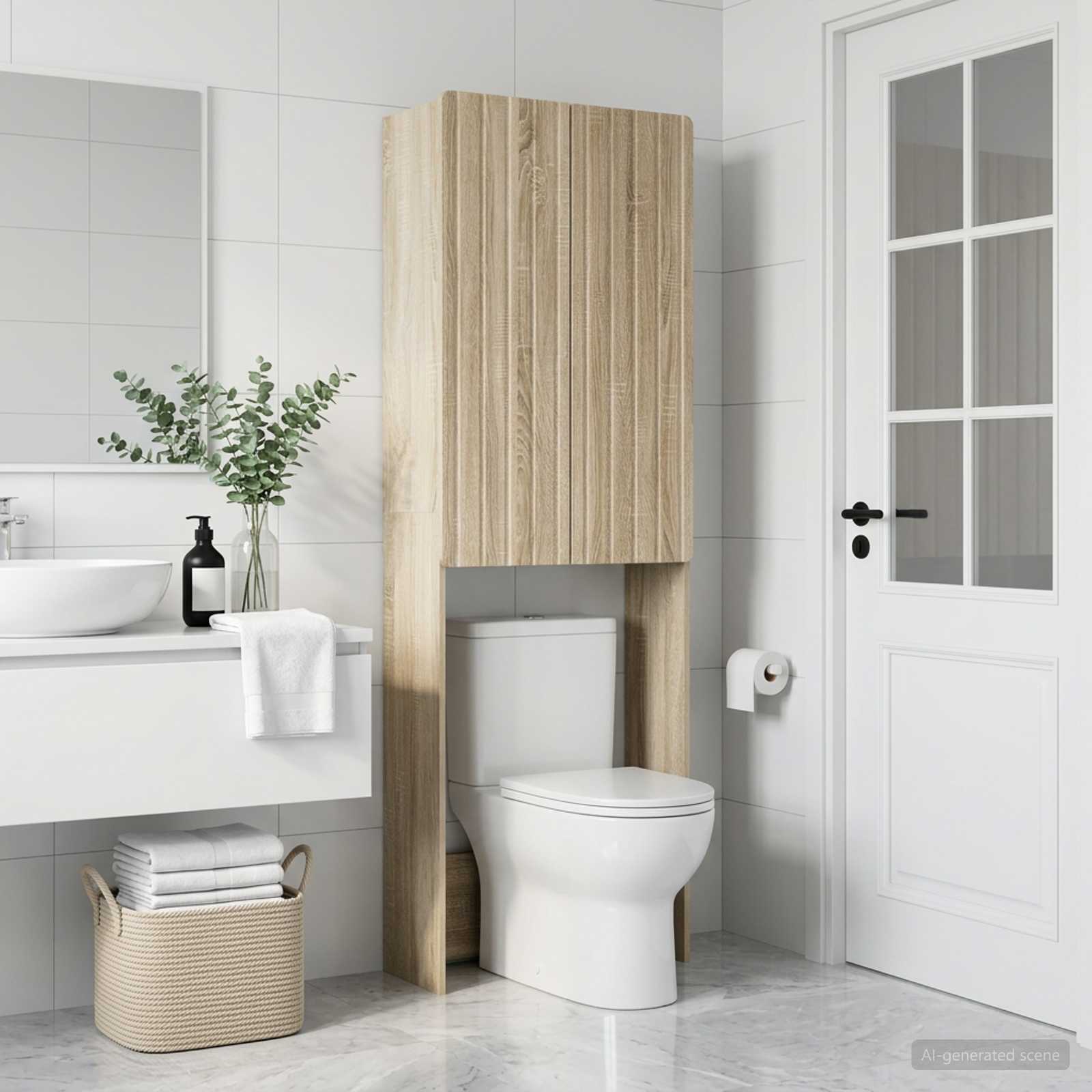 Tualettkabinet ZWOLLE Sonoma tamm 66 x 25,5 x 190 cm Tehispuit