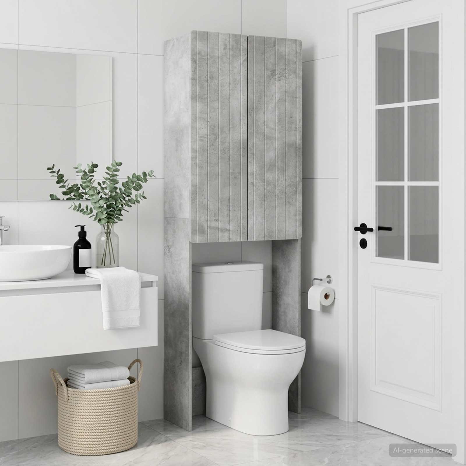 Tualettkabinet ZWOLLE Betoonhall 66 x 25,5 x 190 cm Tehispuit