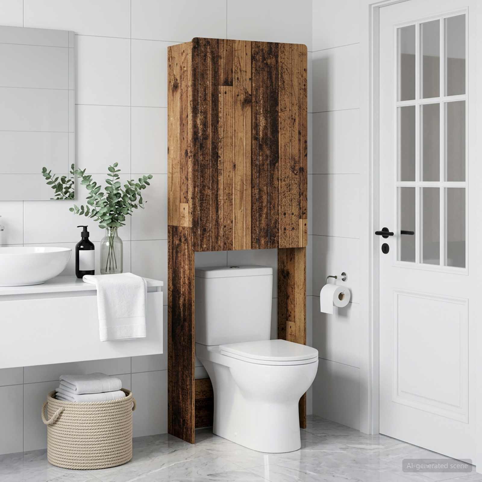 Tualettkabinet ZWOLLE Vana puit 66 x 25,5 x 190 cm Tehispuit