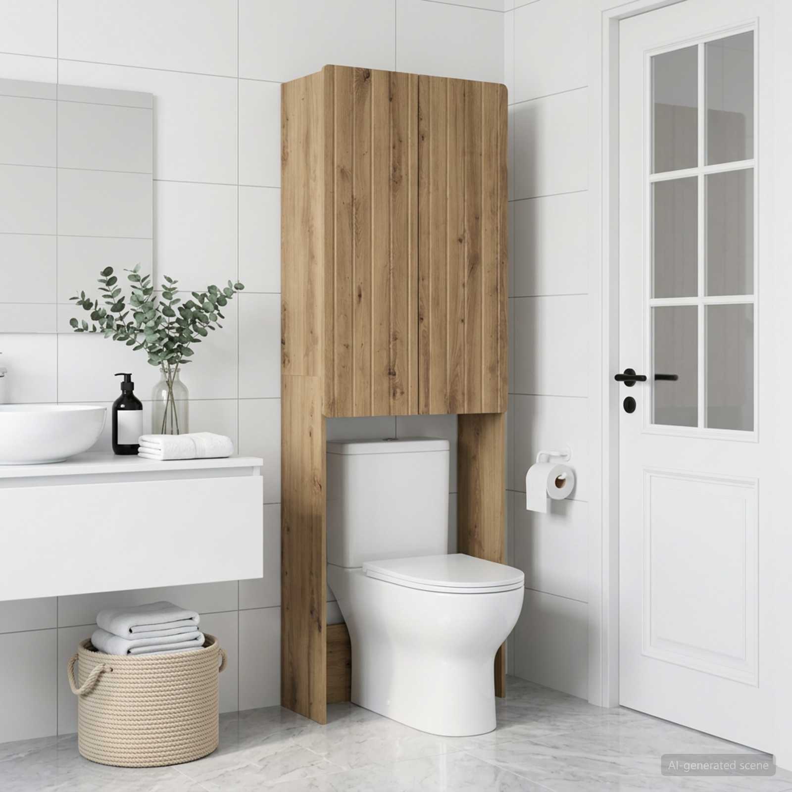 Tualettkabinet ZWOLLE Artisan tamm 66 x 25,5 x 190 cm Tehispuit