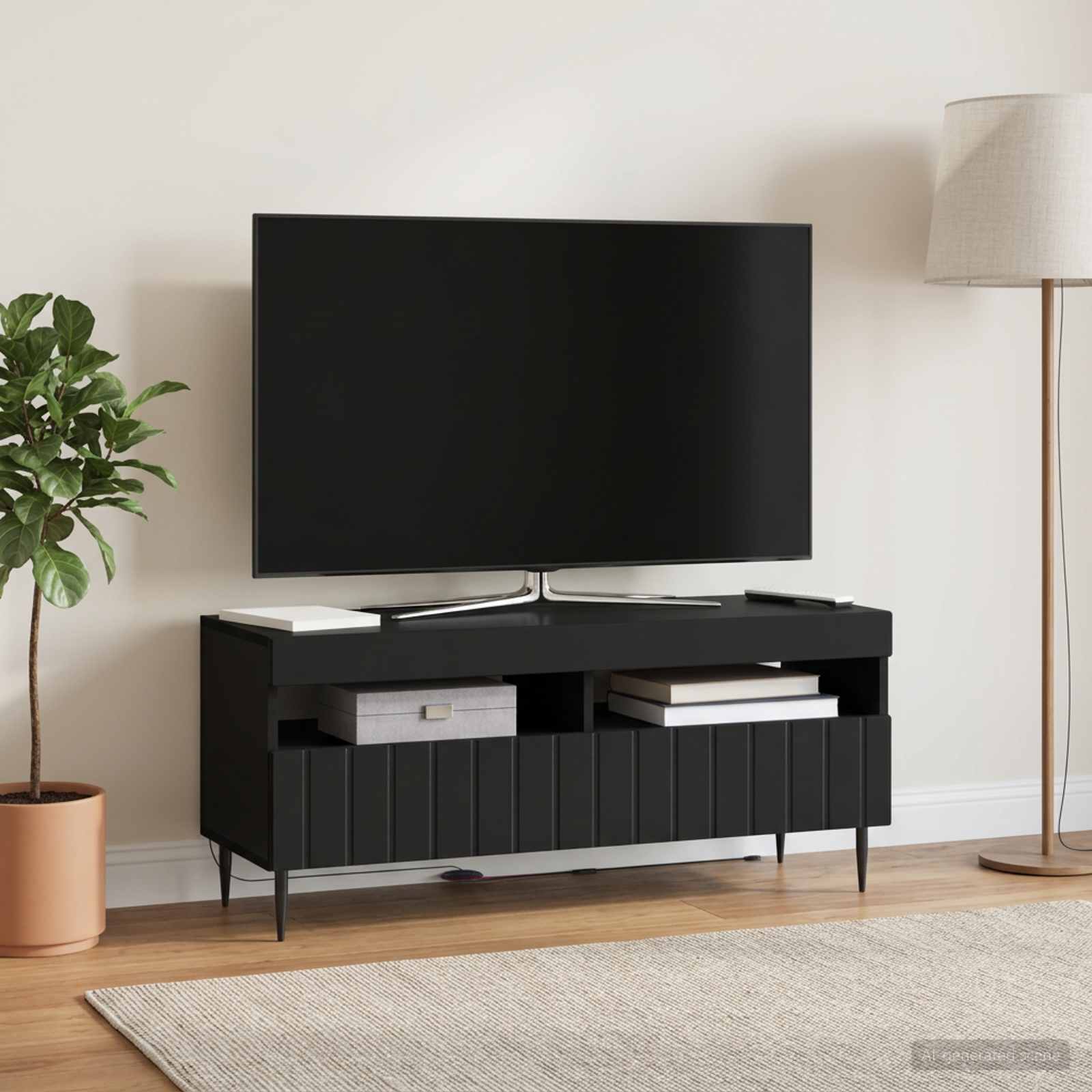 LED TV kapp ZWOLLE 100 x 35 x 43 cm Must Tehispuit
