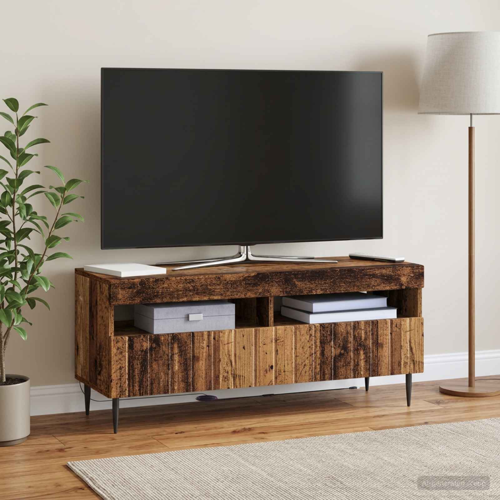 LED TV kapp ZWOLLE 100 x 35 x 43 cm Vana puit Tehispuit