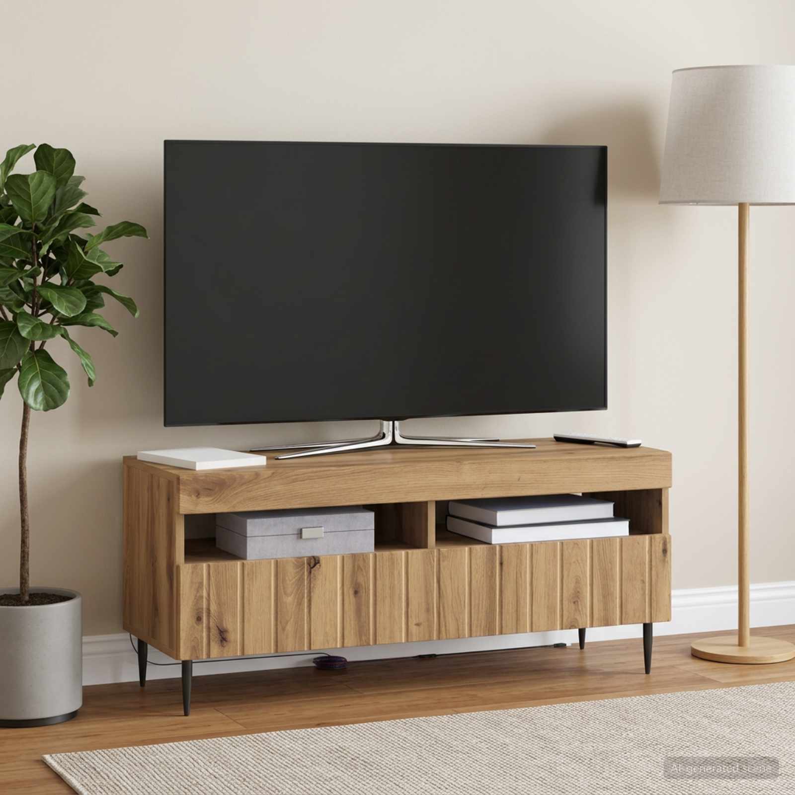LED TV kapp ZWOLLE 100 x 35 x 43 cm Artisan tamm Tehispuit