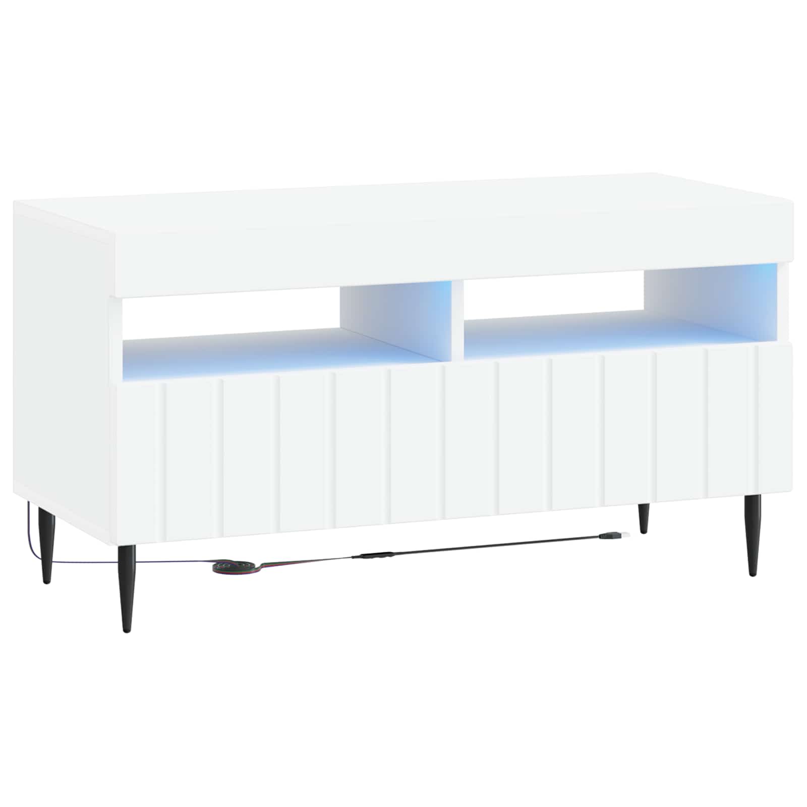 LED TV kapp ZWOLLE 81 x 35 x 43 cm Valge Tehispuit