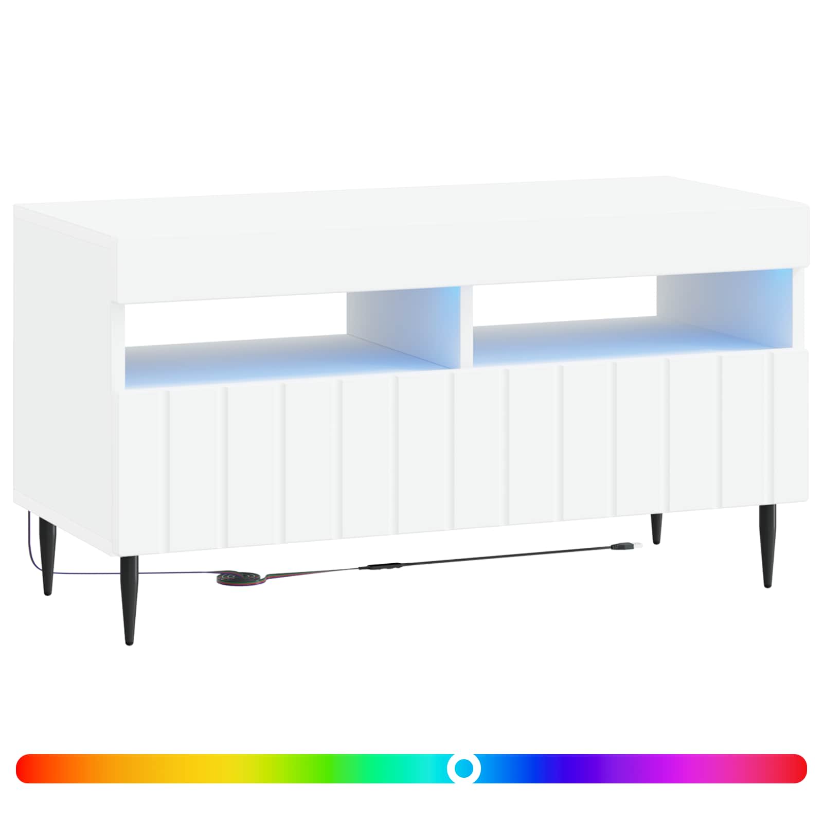 LED TV kapp ZWOLLE 81 x 35 x 43 cm Valge Tehispuit