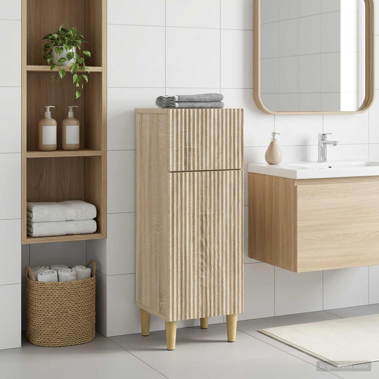 Vannitoa hoiukapp ARNHEM Sonoma tamm 30 x 31 x 80 cm Tehispuit