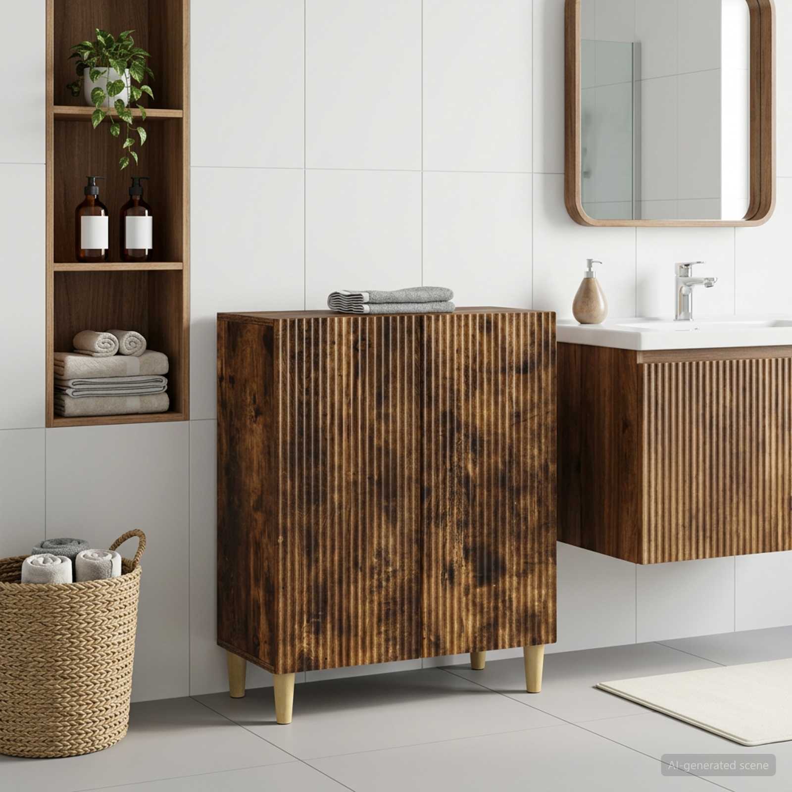 Vannitoa hoiukapp ARNHEM Suitsutatud tamm 59,5 x 31 x 80 cm