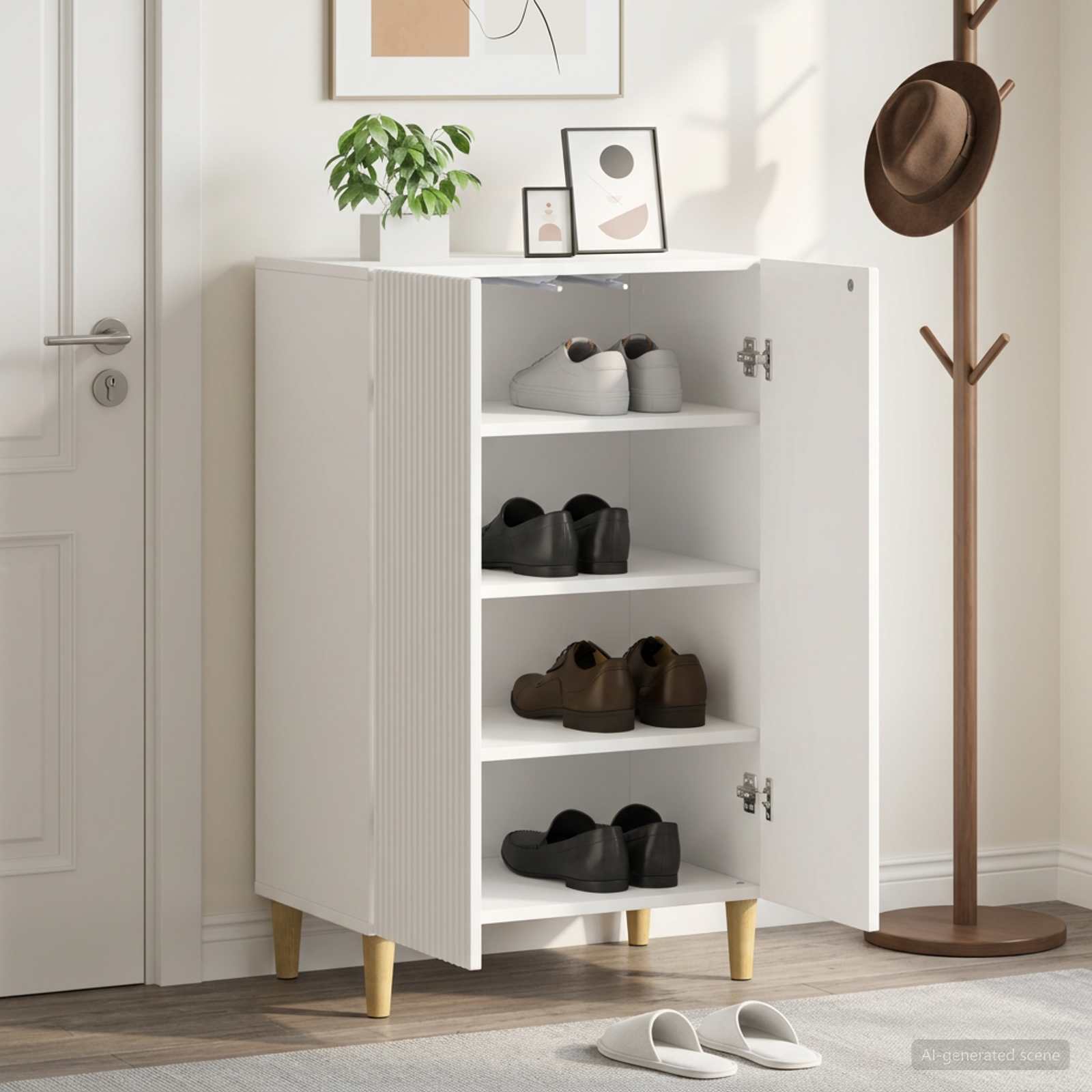 Kinga kapp ARNHEM 59,5 x 39,5 x 90 cm Tehispuit Valge