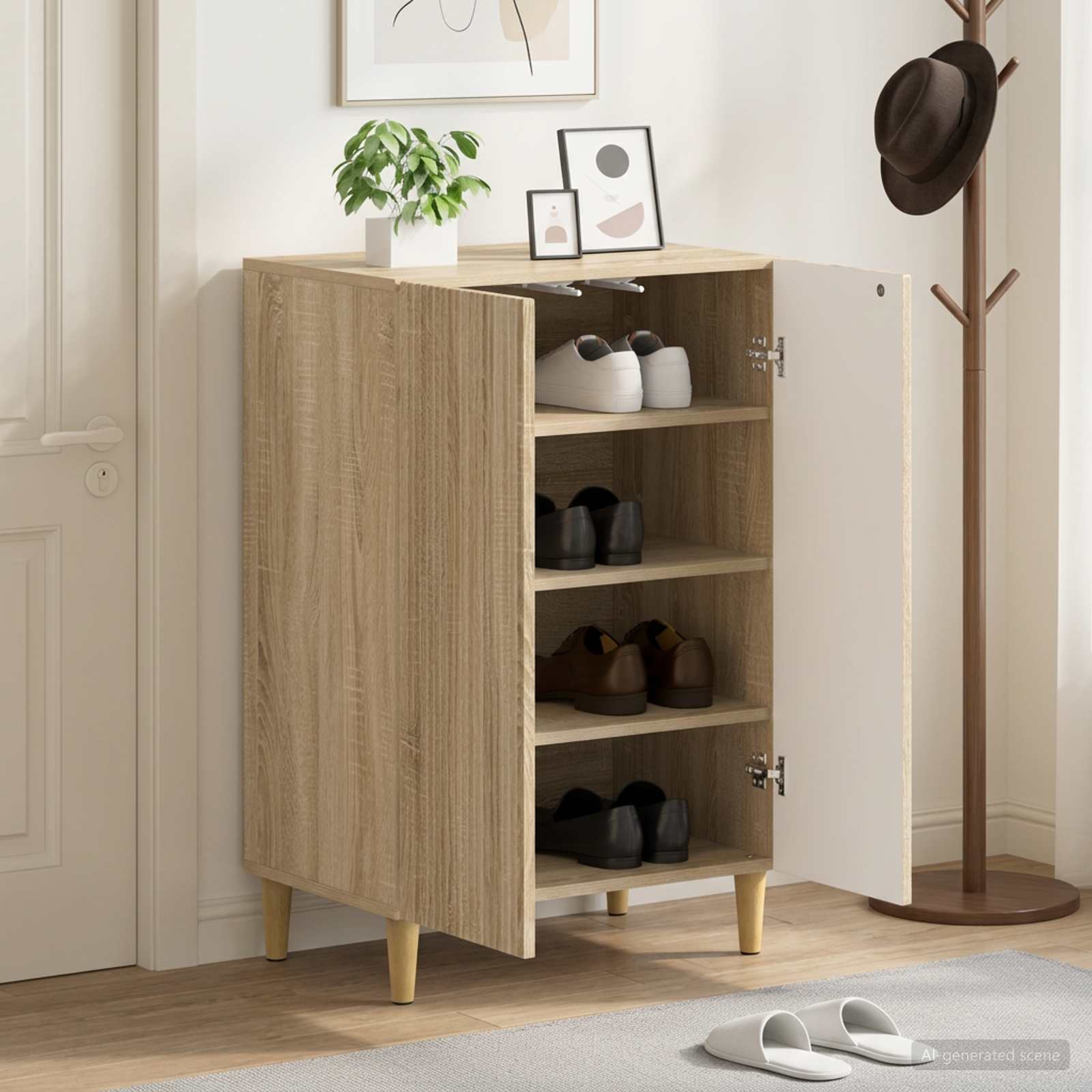 Kinga kapp ARNHEM 59,5 x 39,5 x 90 cm Tehispuit Sonoma tamm