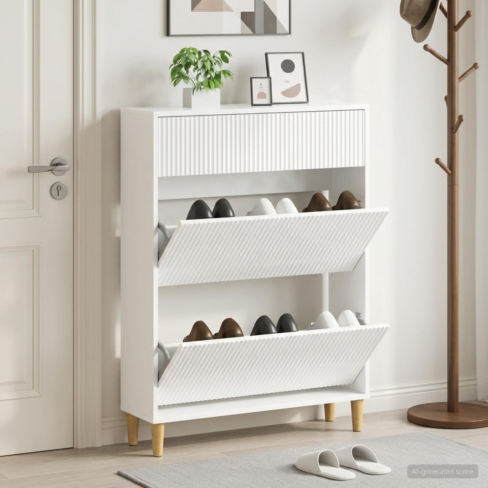 Kinga kapp ARNHEM 78 x 24 x 103 cm Tehispuit Kõrgläikega valge