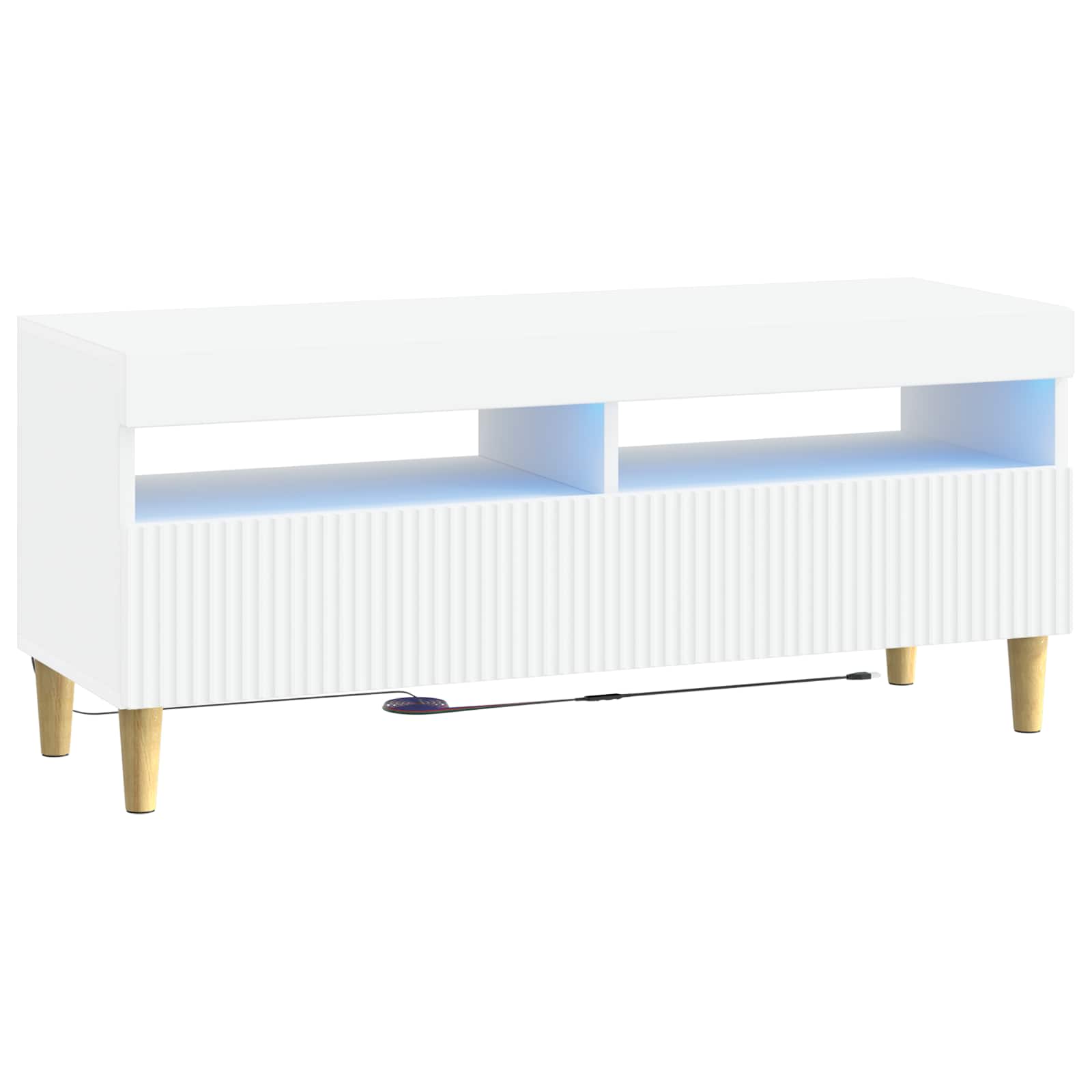 LED TV kapp ARNHEM 100 x 35 x 43 cm Valge Tehispuit