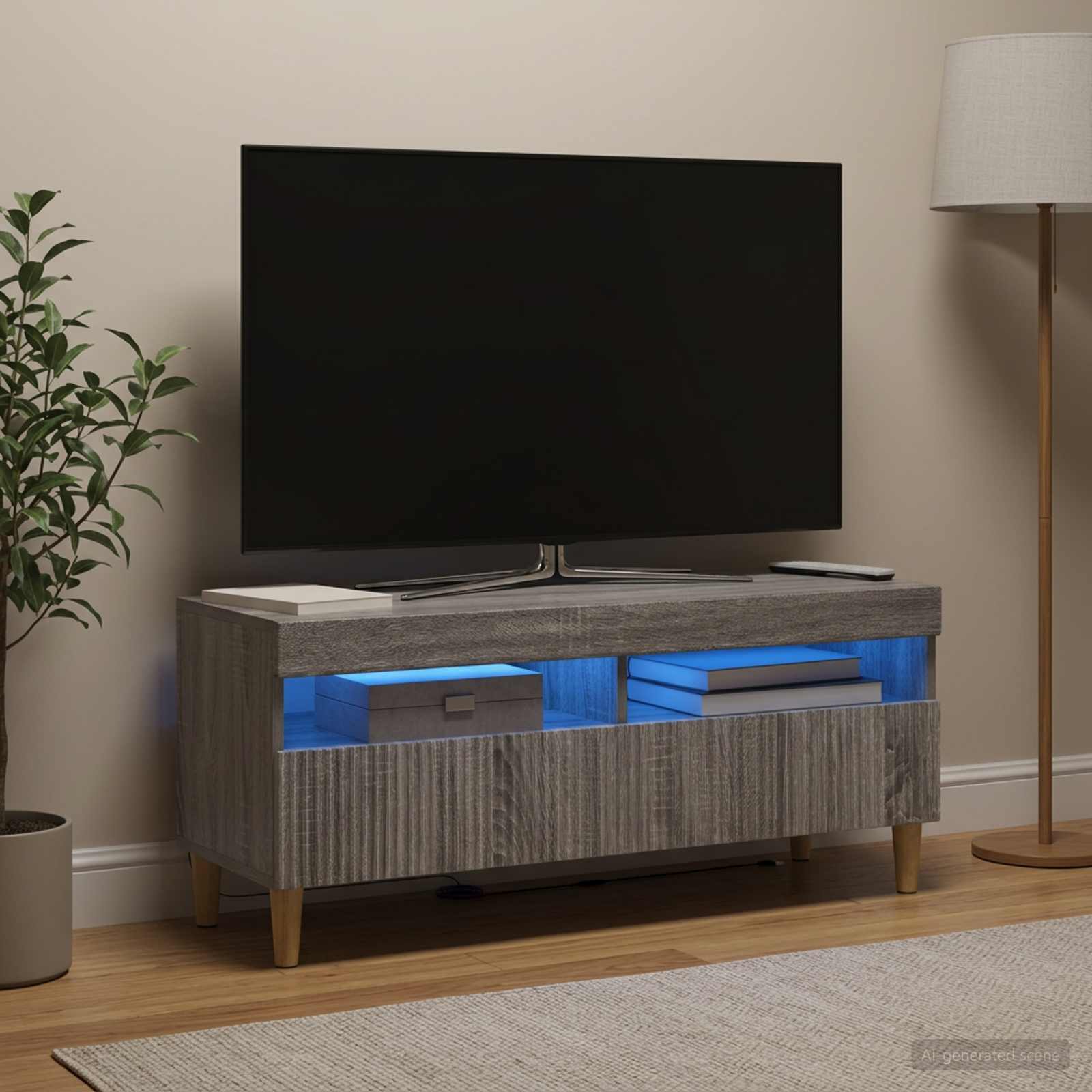 LED TV kapp ARNHEM 100 x 35 x 43 cm Hall Sonoma Tehispuit