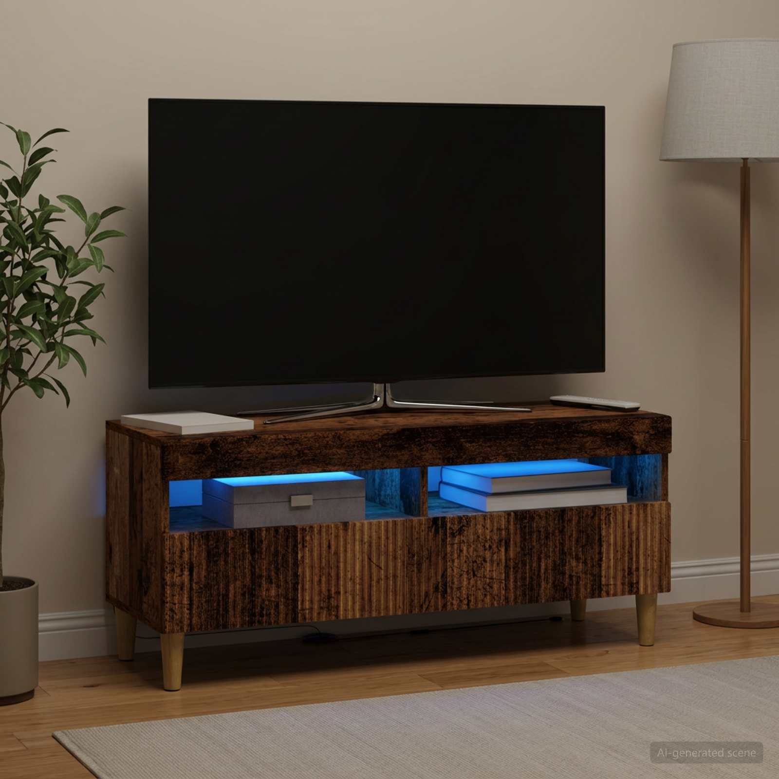 LED TV kapp ARNHEM 100 x 35 x 43 cm Vana puit Tehispuit