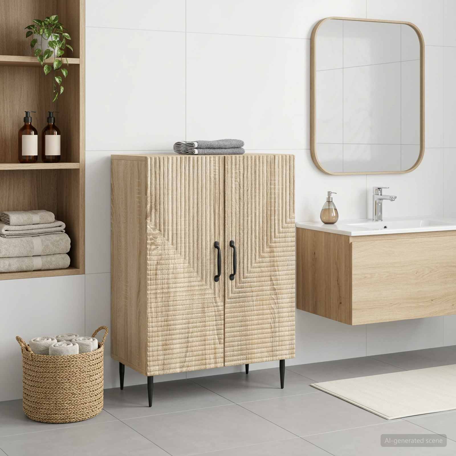Vannitoa hoiukapp HAARLEM Sonoma tamm 59,5 x 31 x 80 cm