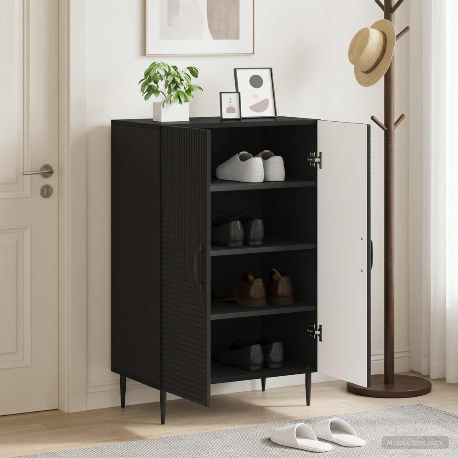 Kinga kapp HAARLEM 59,5 x 39,5 x 89,5 cm Tehispuit Must