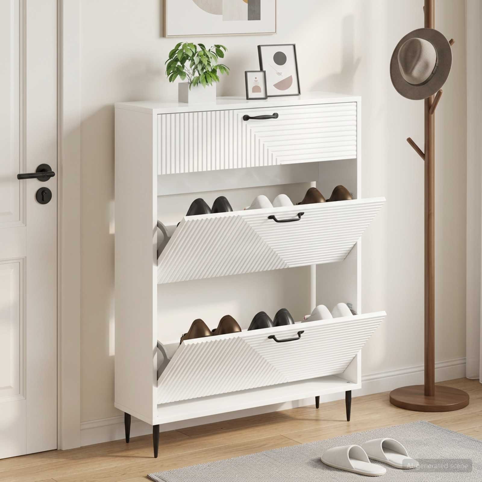 Kinga kapp HAARLEM 78 x 24 x 103 cm Tehispuit Kõrgläikega valge