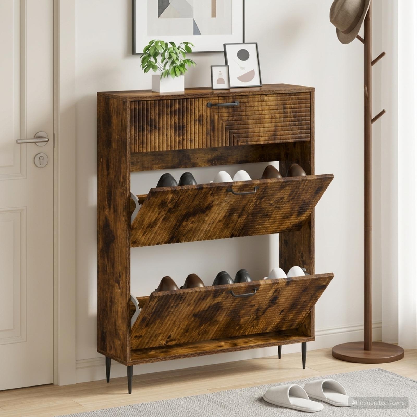 Kinga kapp HAARLEM 78 x 24 x 103 cm Tehispuit Suitsutatud tamm