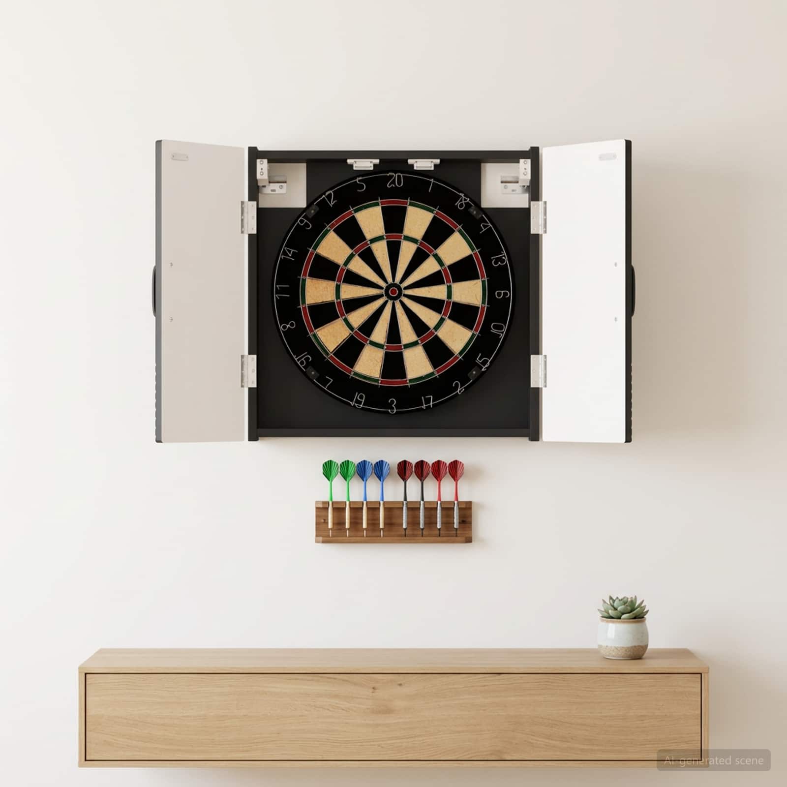 Dartboardi kapp HAARLEM Must 52,5 x 10,5 x 53,5 cm Tehispuit