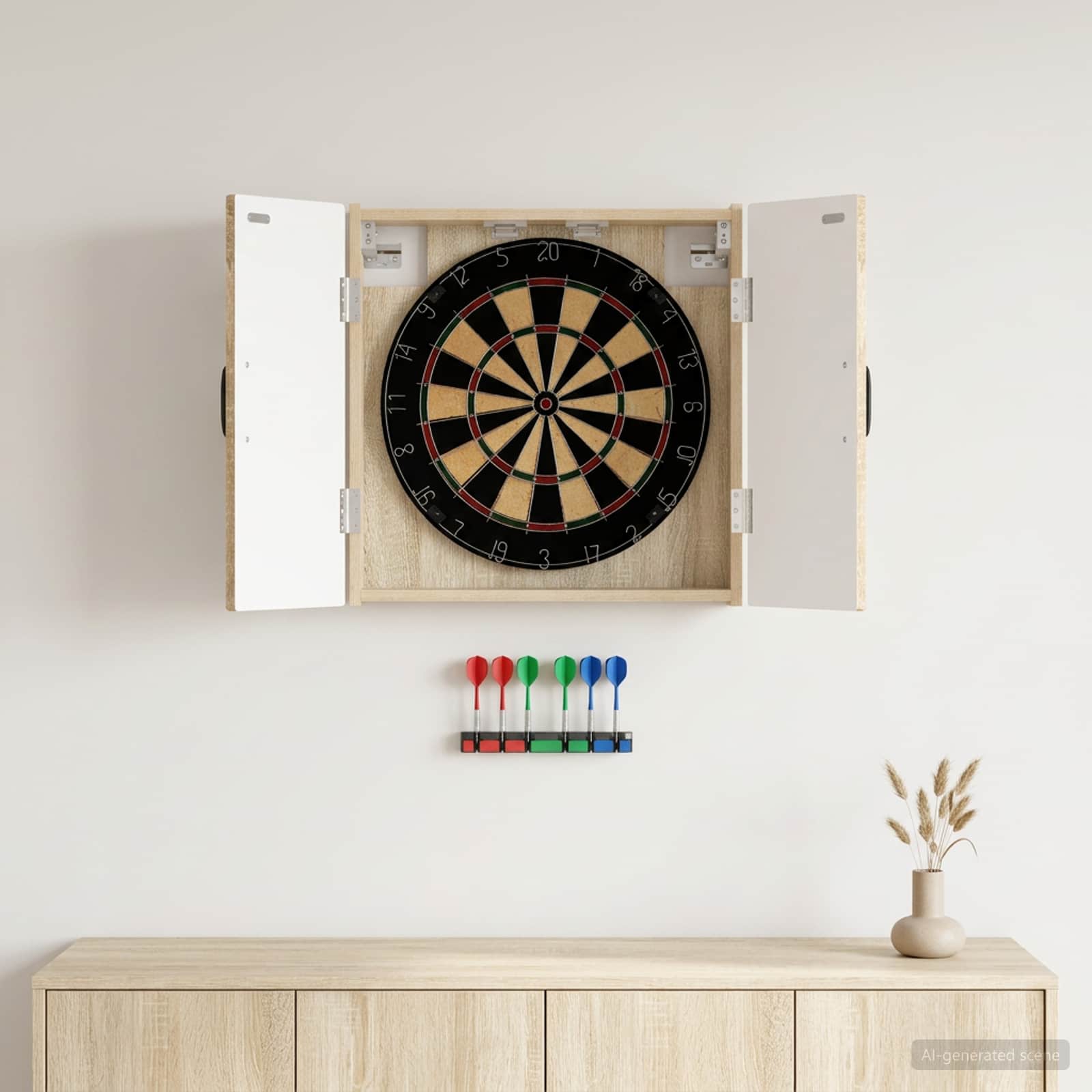 Dartboardi kapp HAARLEM Sonoma tamm 52,5 x 10,5 x 53,5 cm