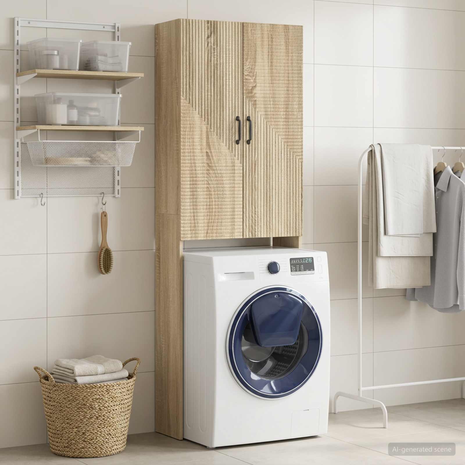 Tualettkabinet HAARLEM Sonoma tamm 66 x 25,5 x 190 cm Tehispuit