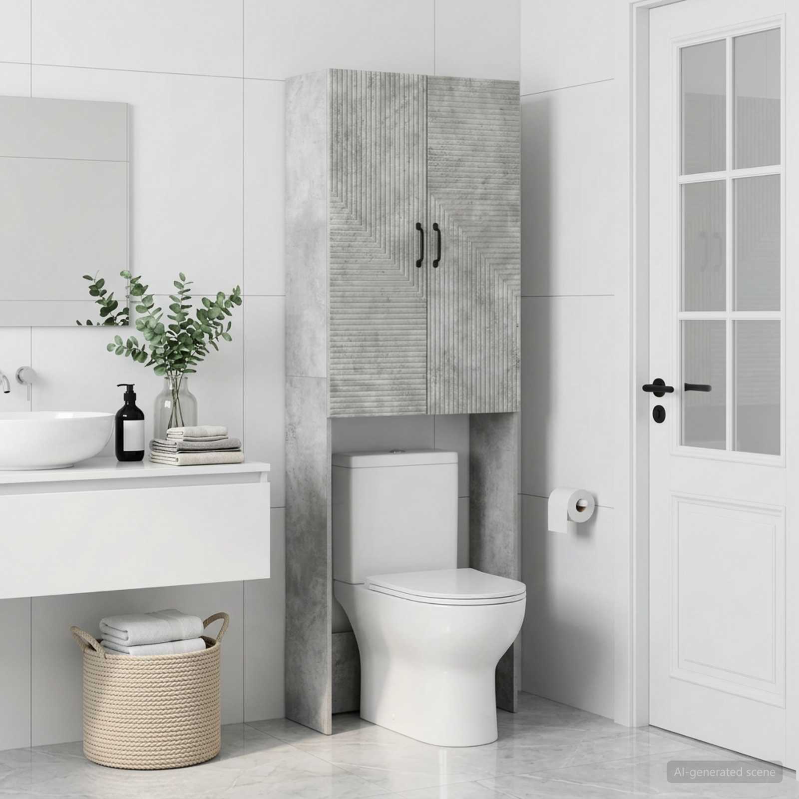 Tualettkabinet HAARLEM Betoonhall 66 x 25,5 x 190 cm Tehispuit
