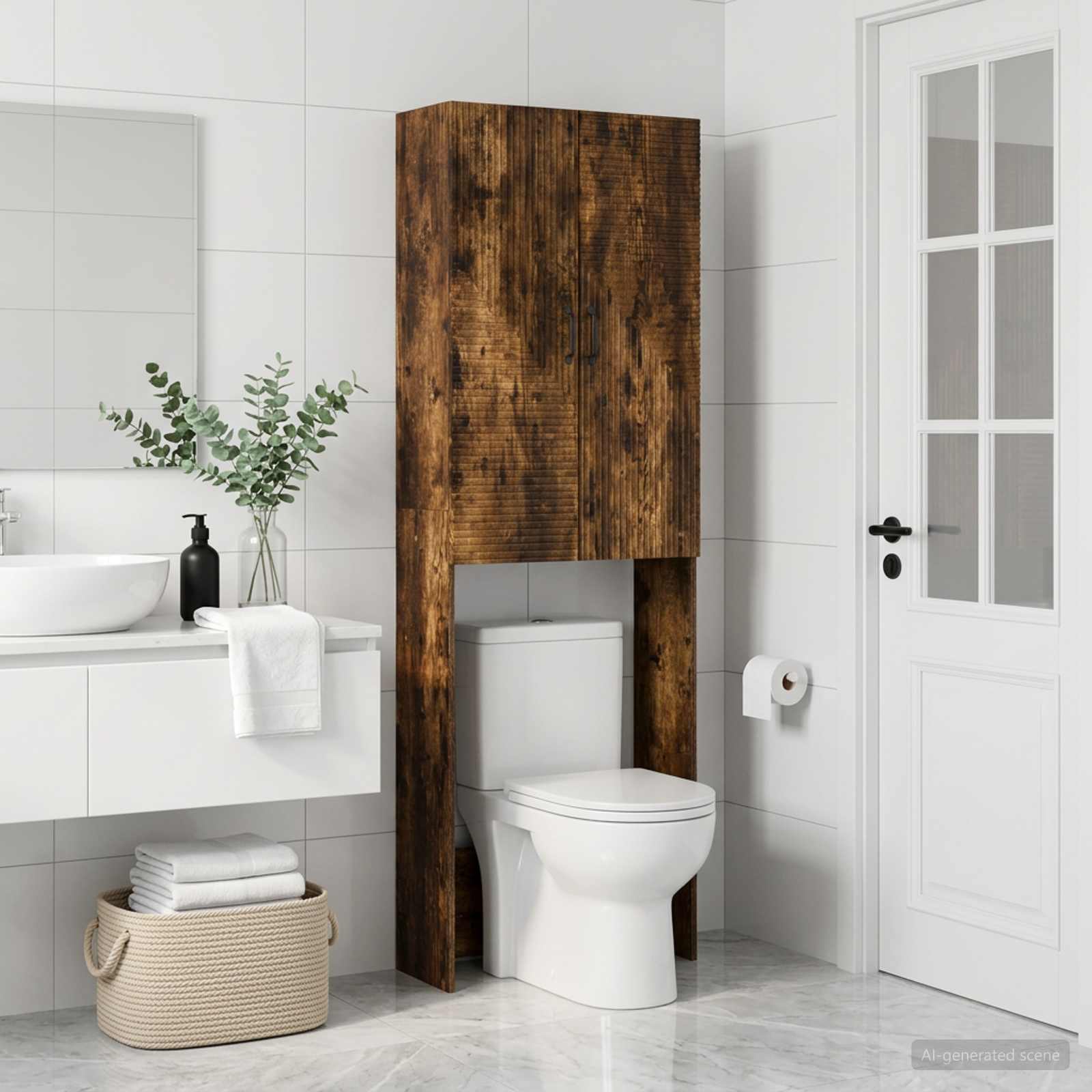 Tualettkabinet HAARLEM Suitsutatud tamm 66 x 25,5 x 190 cm