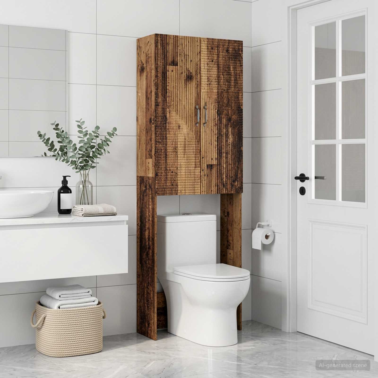 Tualettkabinet HAARLEM Vana puit 66 x 25,5 x 190 cm Tehispuit