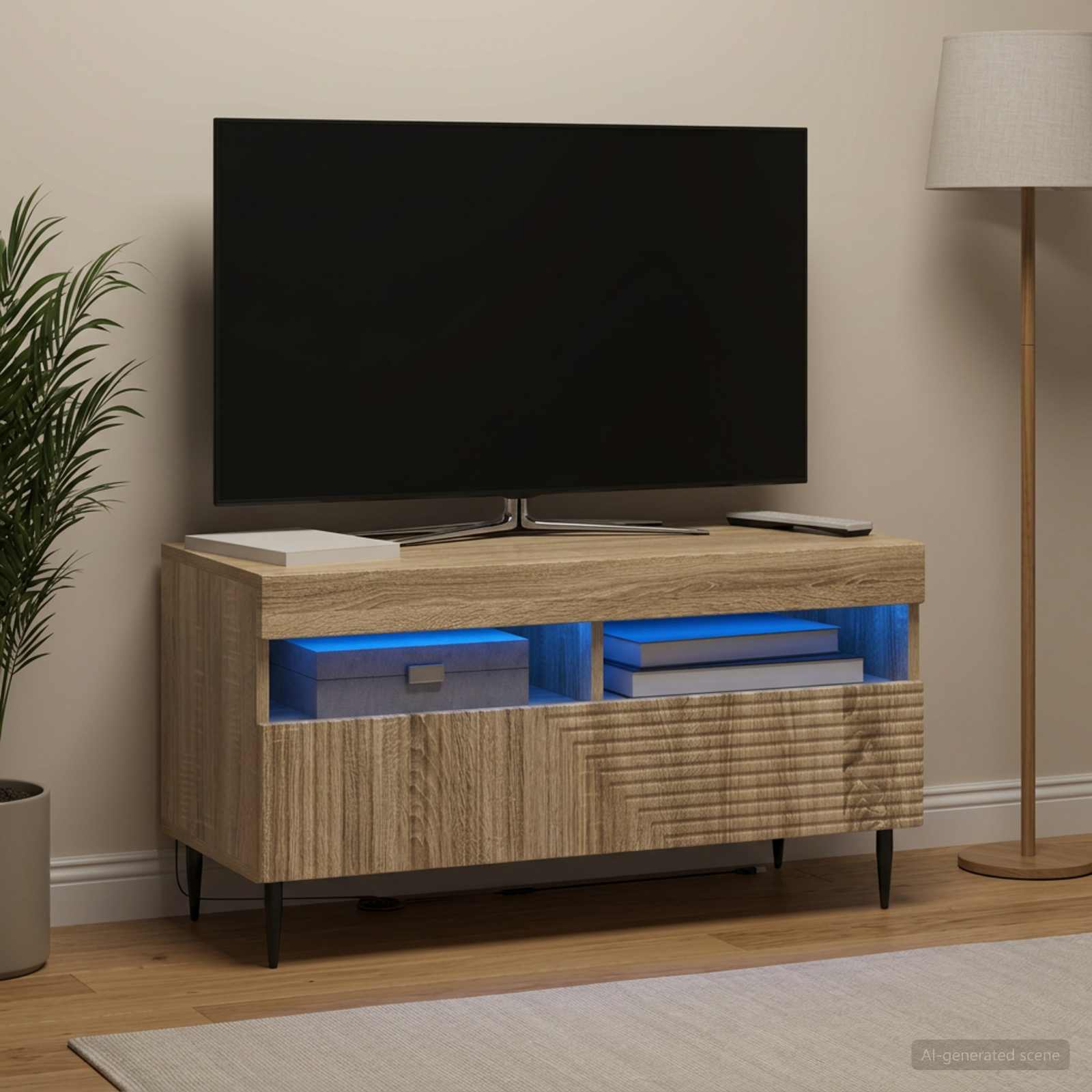 LED TV kapp HAARLEM 81 x 35 x 43 cm Sonoma tamm Tehispuit