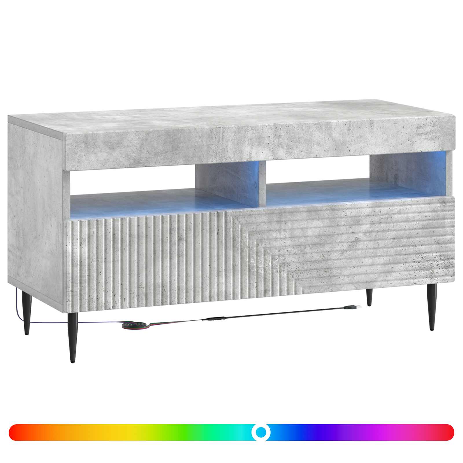 LED TV kapp HAARLEM 81 x 35 x 43 cm Betoonhall Tehispuit
