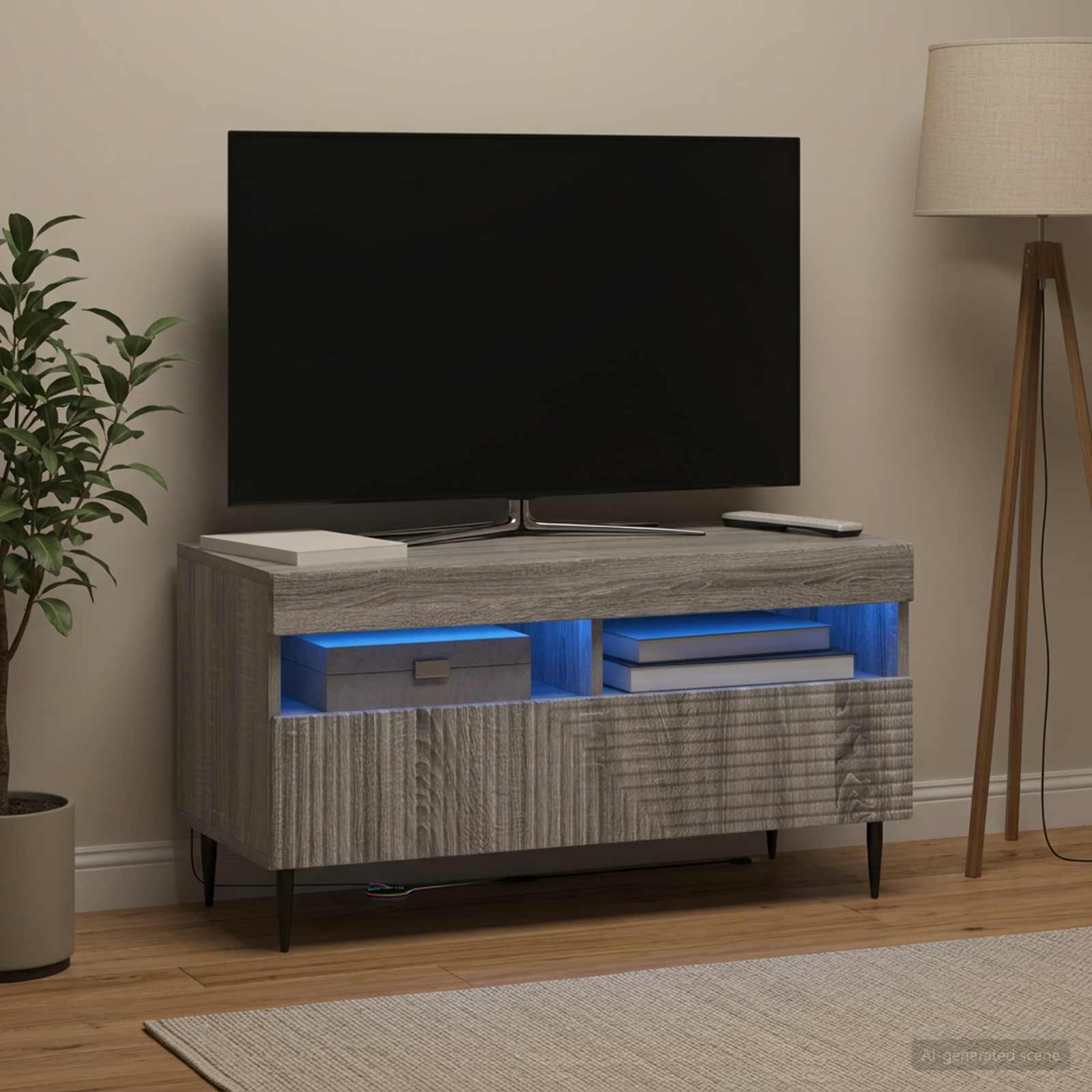 LED TV kapp HAARLEM 81 x 35 x 43 cm Hall Sonoma Tehispuit