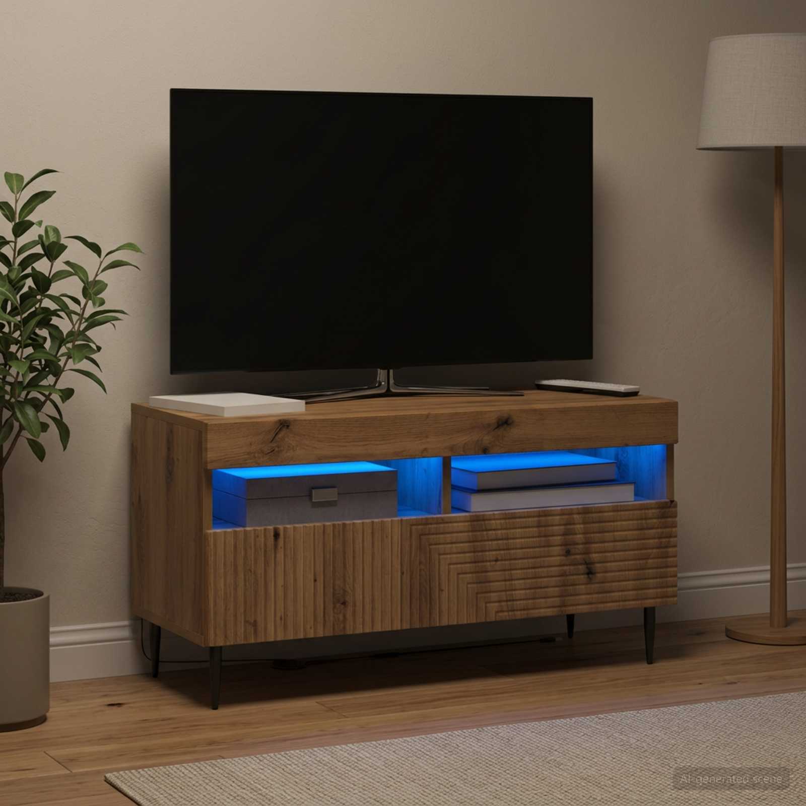 LED TV kapp HAARLEM 81 x 35 x 43 cm Artisan tamm Tehispuit