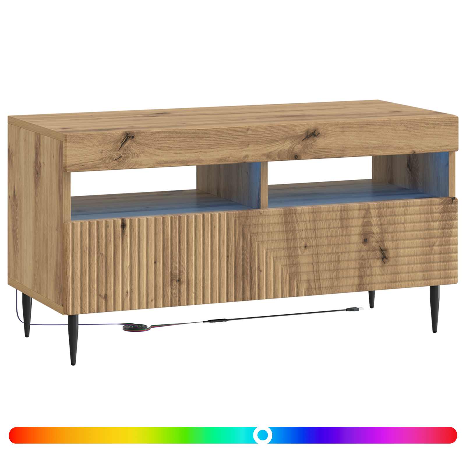 LED TV kapp HAARLEM 81 x 35 x 43 cm Artisan tamm Tehispuit
