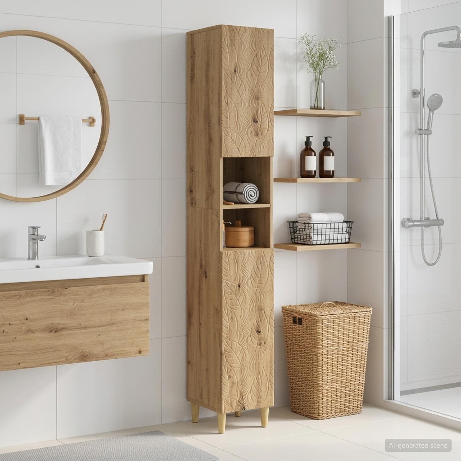 Vannitoa kapp avatud riiuliga DELFT Artisan tamm