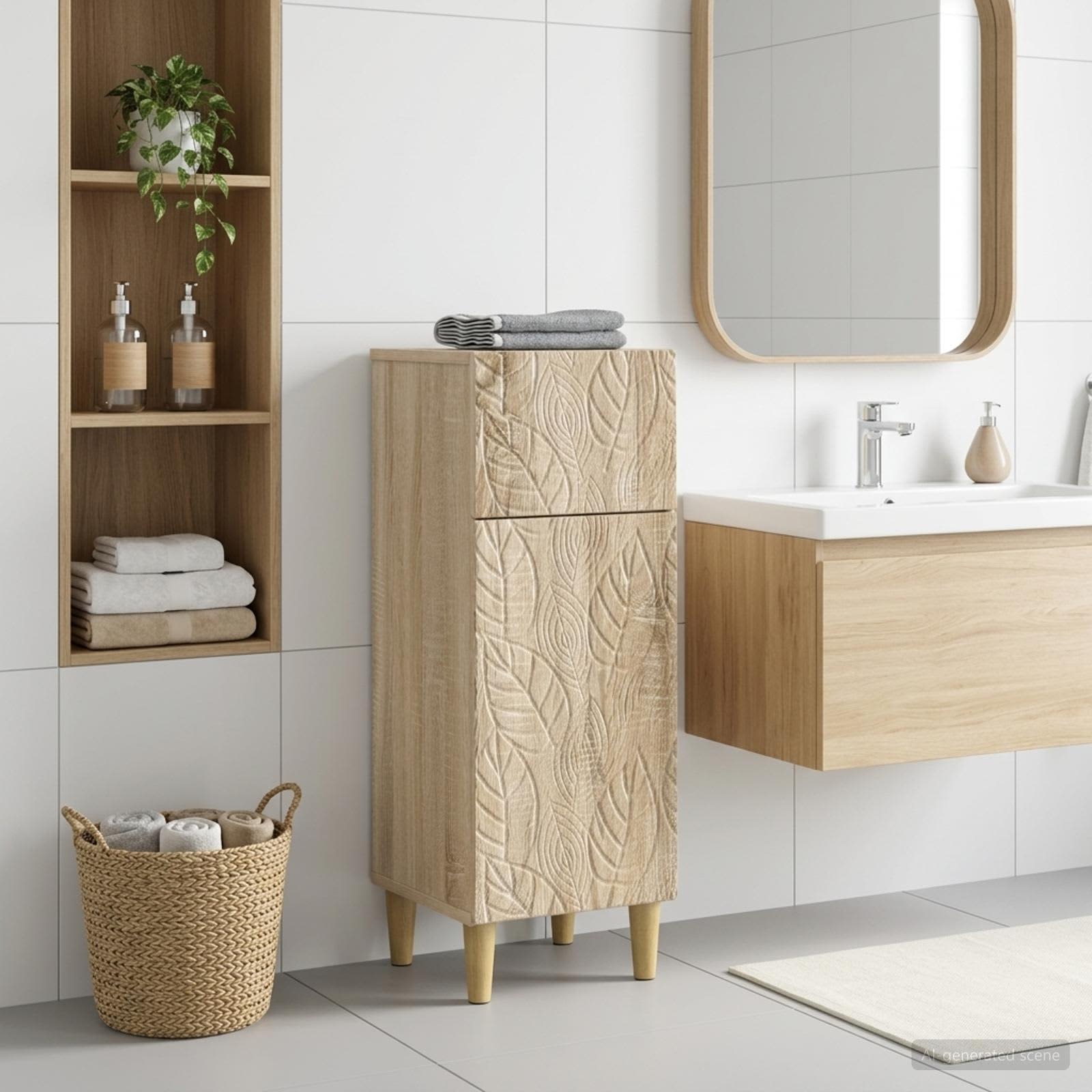 Vannitoa hoiukapp DELFT Sonoma tamm 30 x 31 x 80 cm Tehispuit