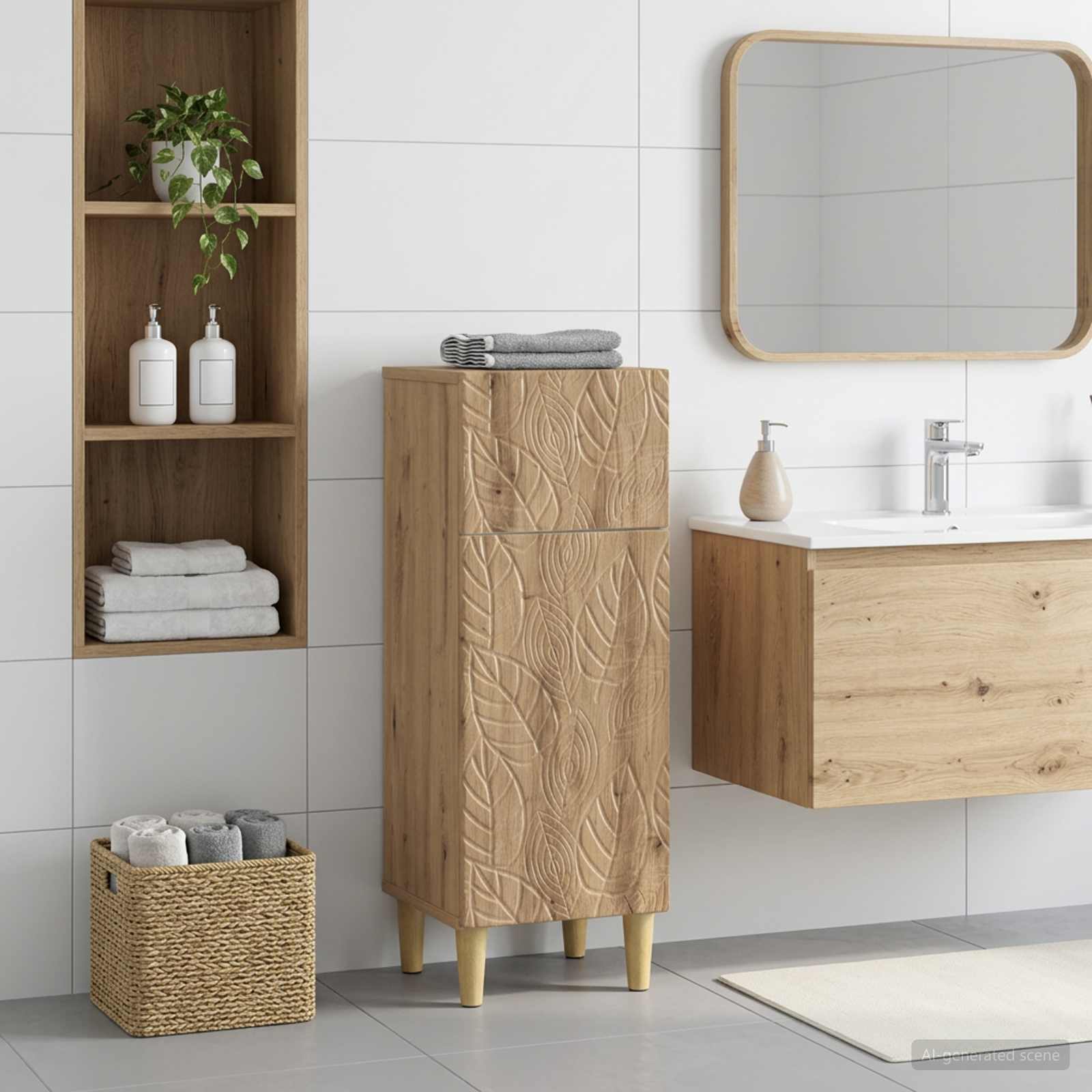 Vannitoa hoiukapp DELFT Artisan tamm 30 x 31 x 80 cm Tehispuit