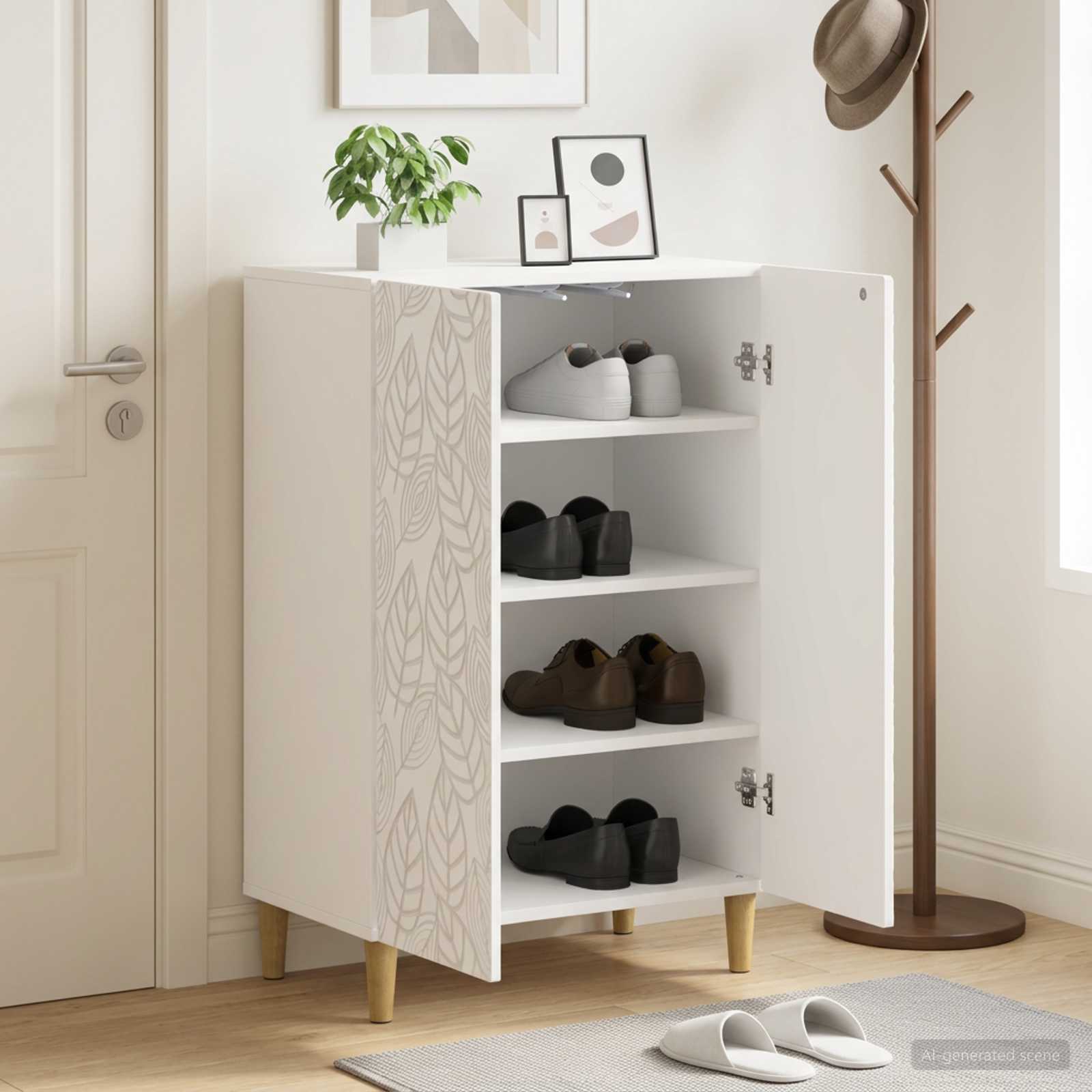 Kinga kapp DELFT 59,5 x 39,5 x 90 cm Tehispuit Valge