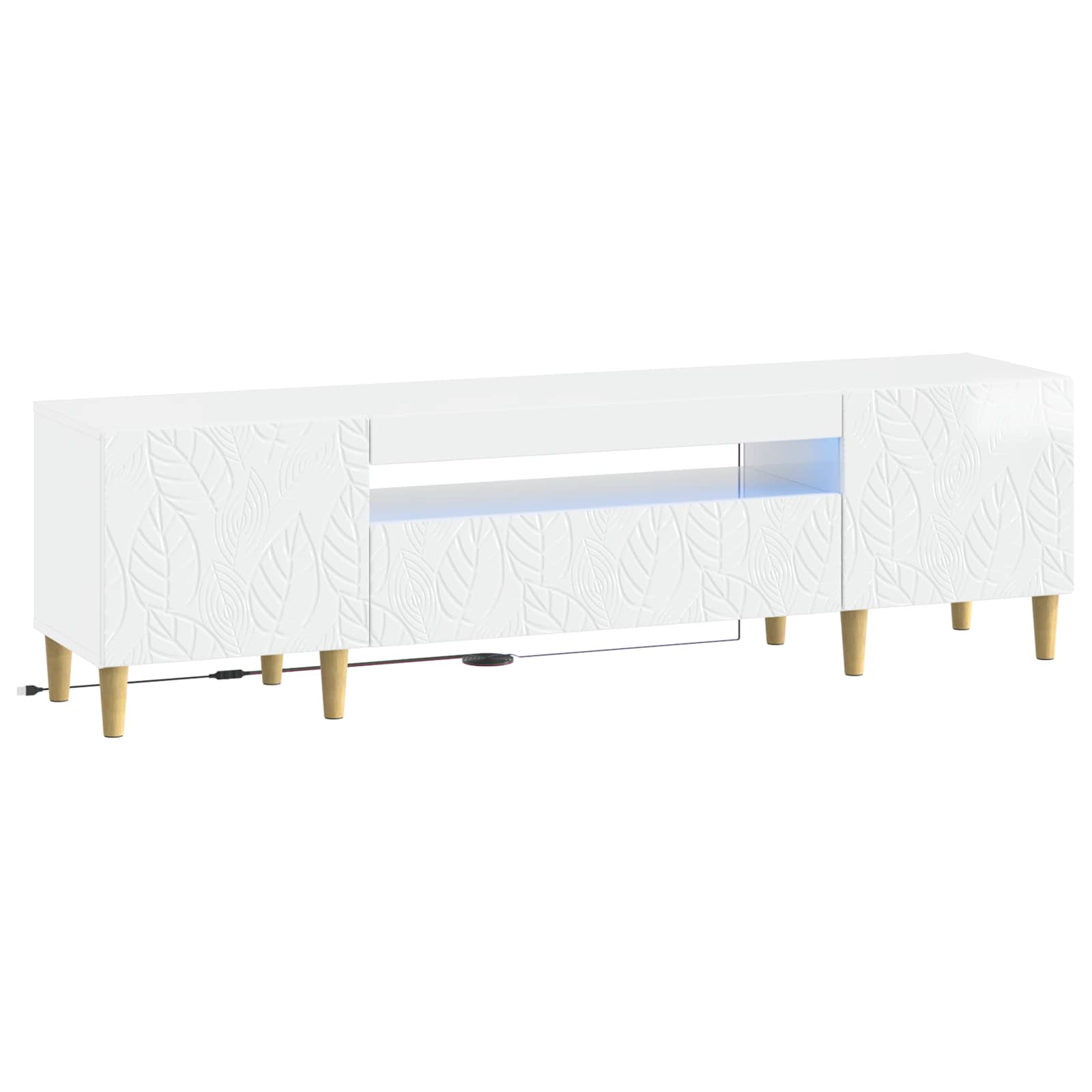 LED TV kapp DELFT 153 x 35 x 43 cm Kõrgläikega valge Tehispuit