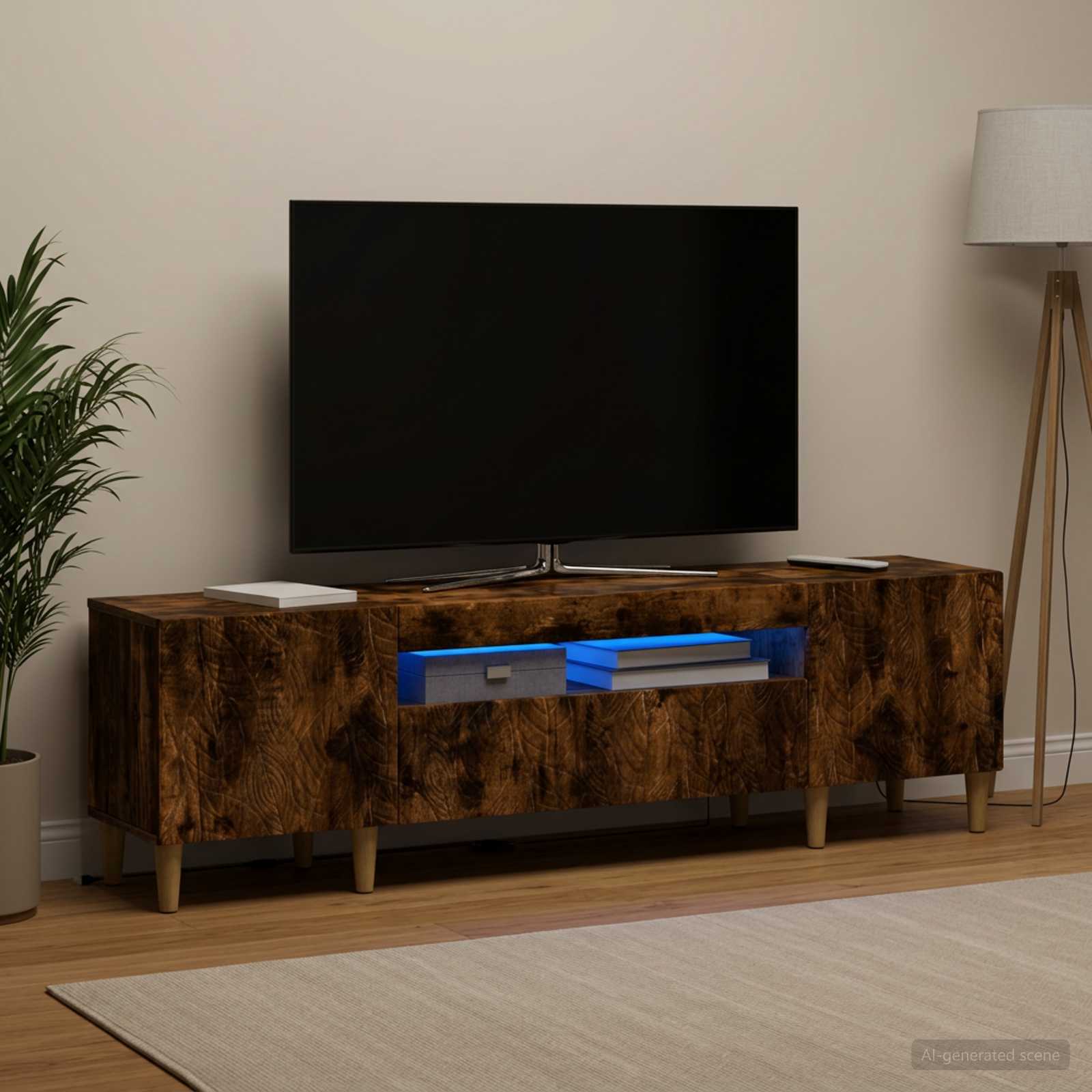 LED TV kapp DELFT 153 x 35 x 43 cm Suitsutatud tamm Tehispuit