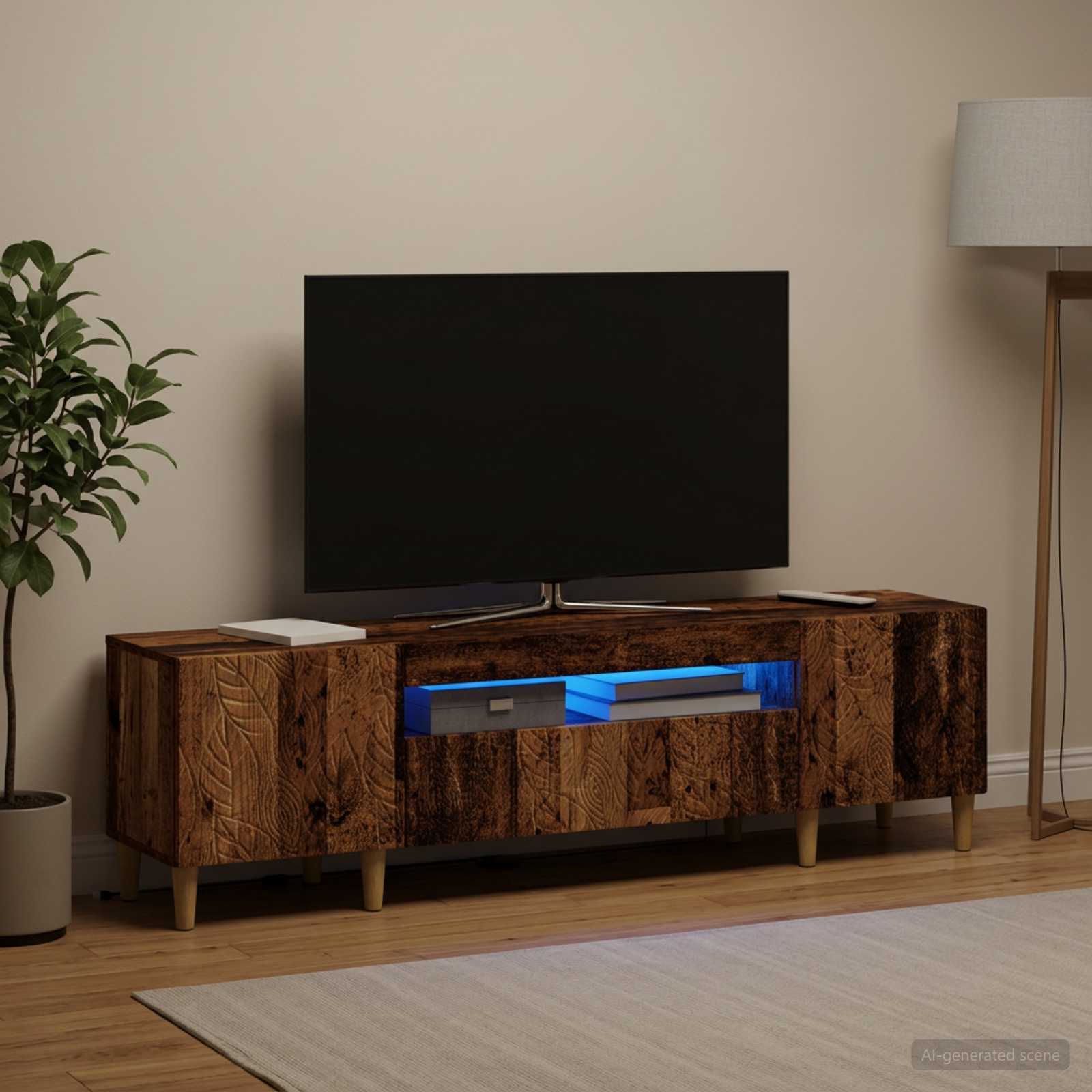 LED TV kapp DELFT 153 x 35 x 43 cm Vana puit Tehispuit
