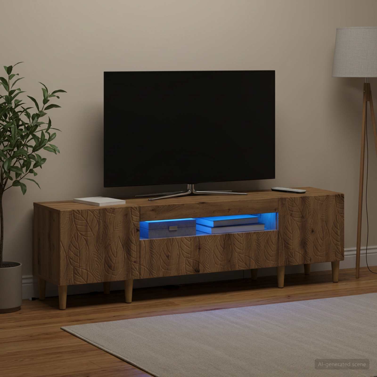 LED TV kapp DELFT 153 x 35 x 43 cm Artisan tamm Tehispuit