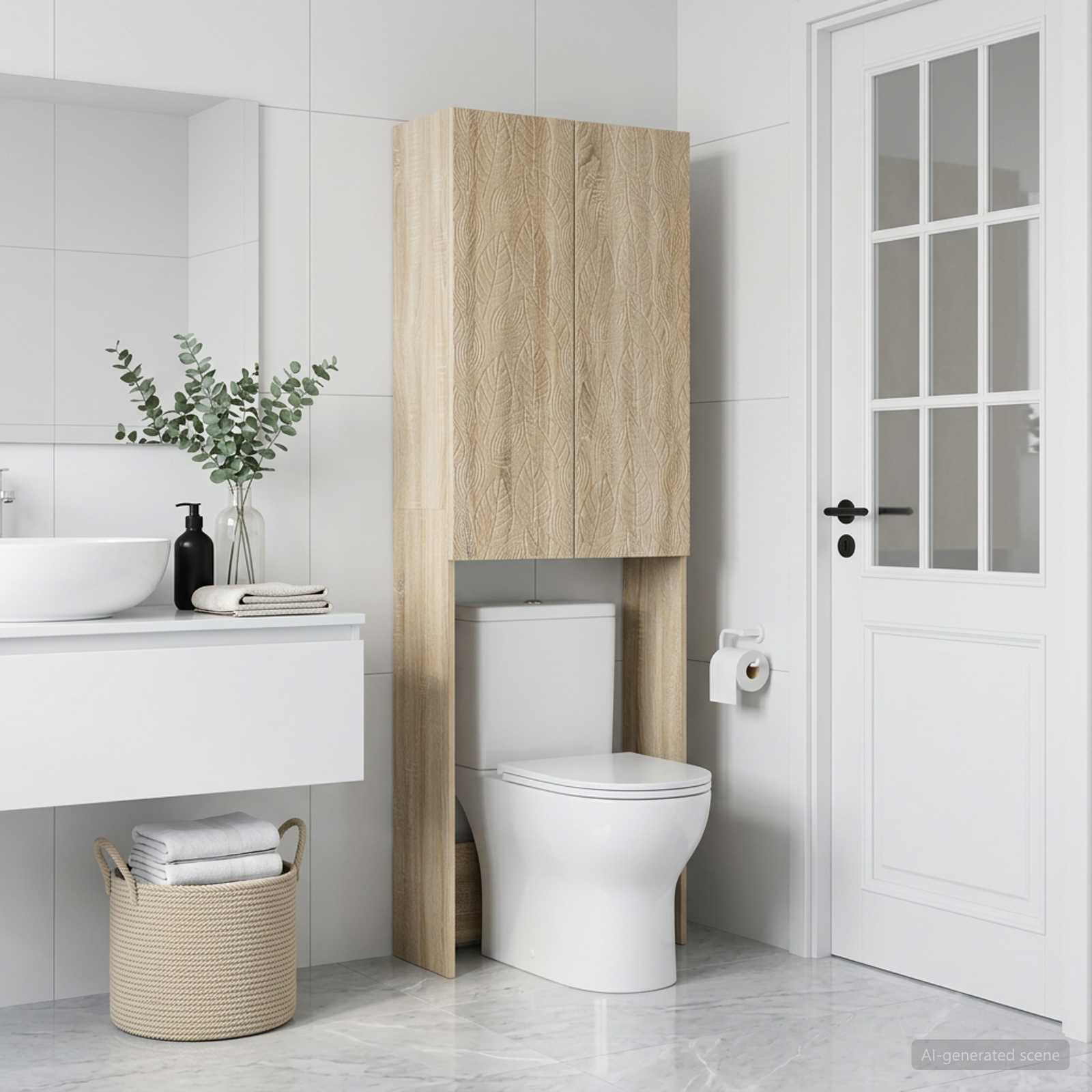 Tualettkabinet DELFT Sonoma tamm 66 x 25,5 x 190 cm Tehispuit