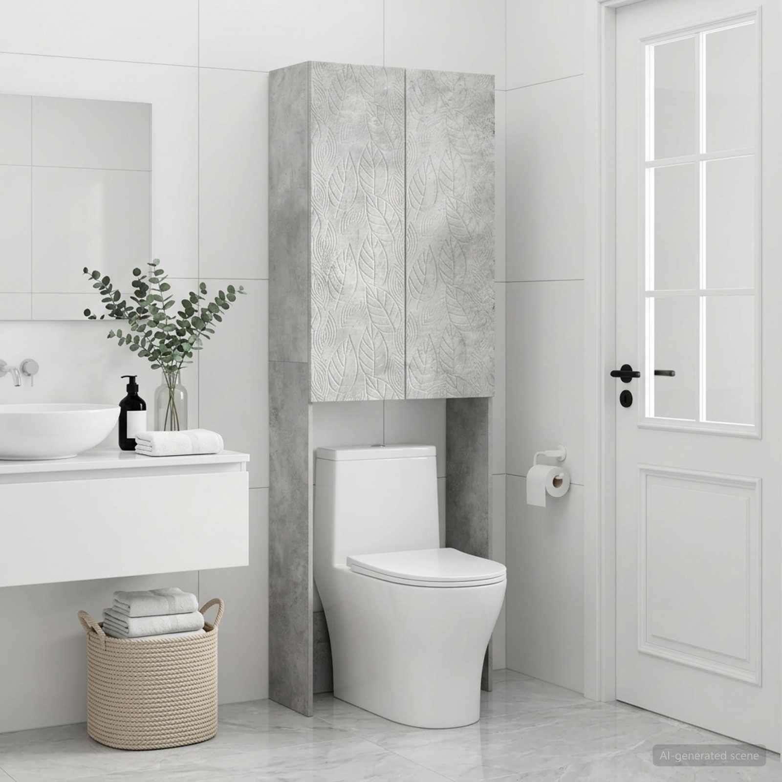Tualettkabinet DELFT Betoonhall 66 x 25,5 x 190 cm Tehispuit