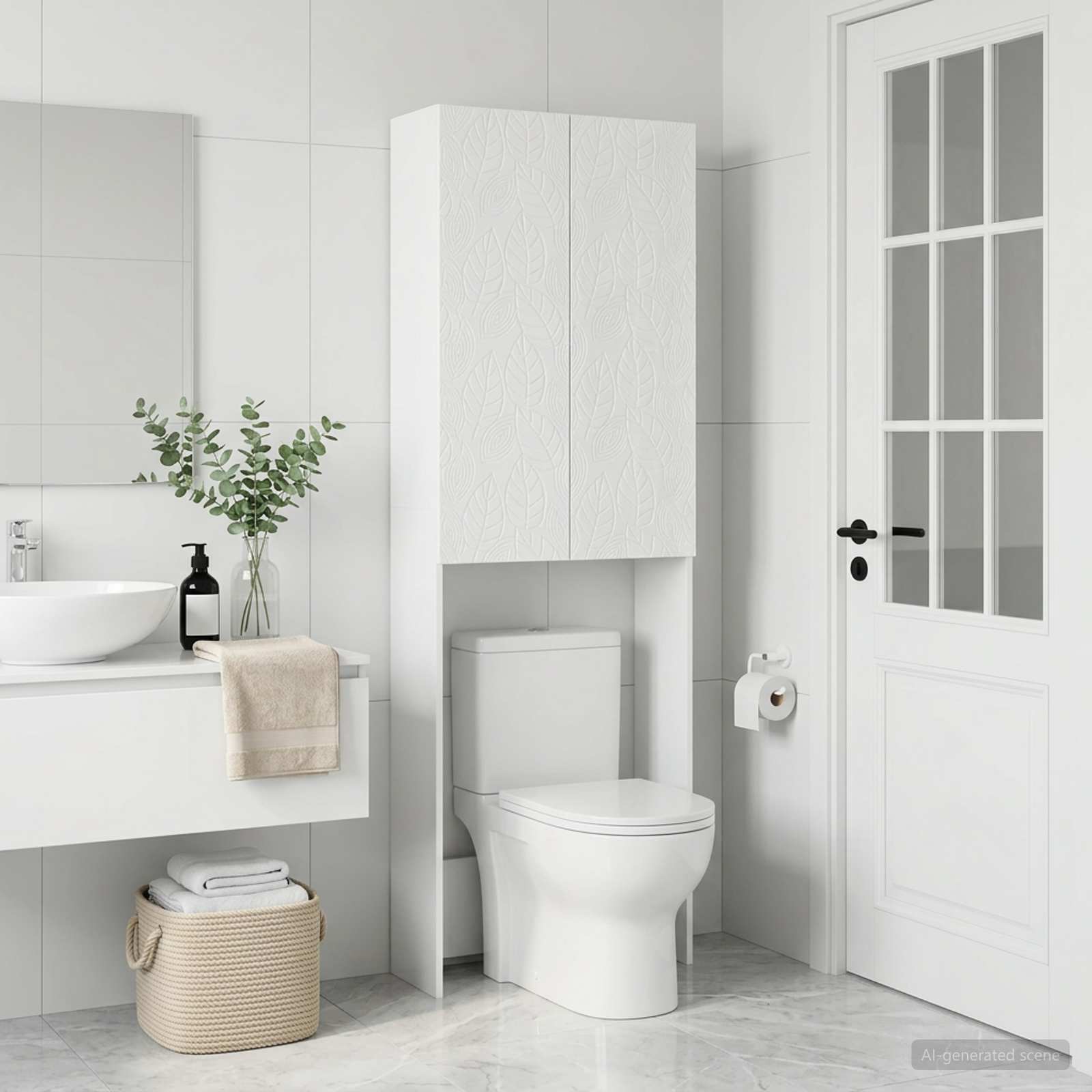 Tualettkabinet DELFT Kõrgläikega valge 66 x 25,5 x 190 cm