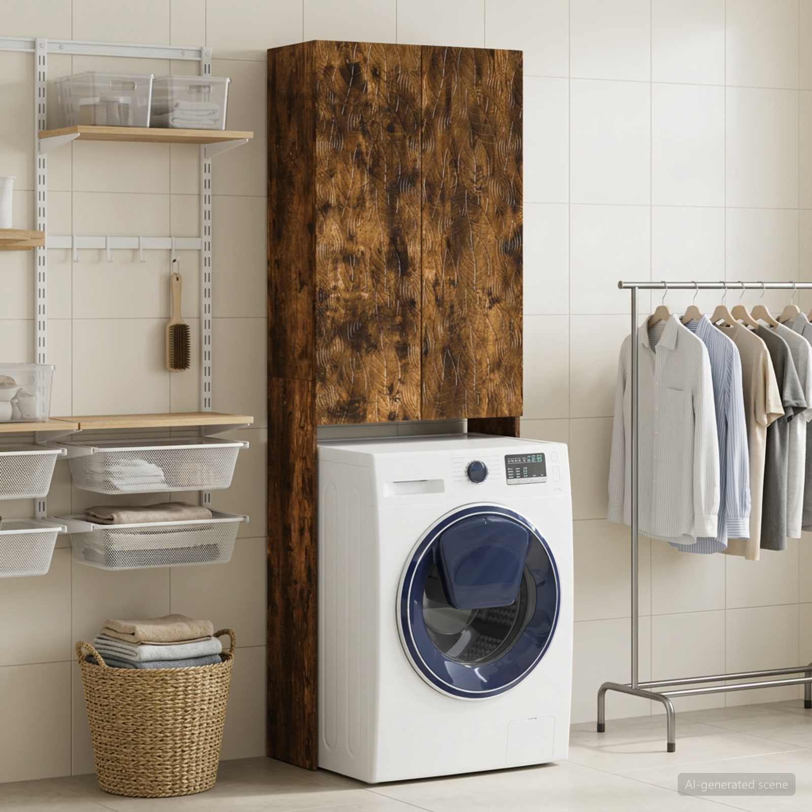 Tualettkabinet DELFT Suitsutatud tamm 66 x 25,5 x 190 cm