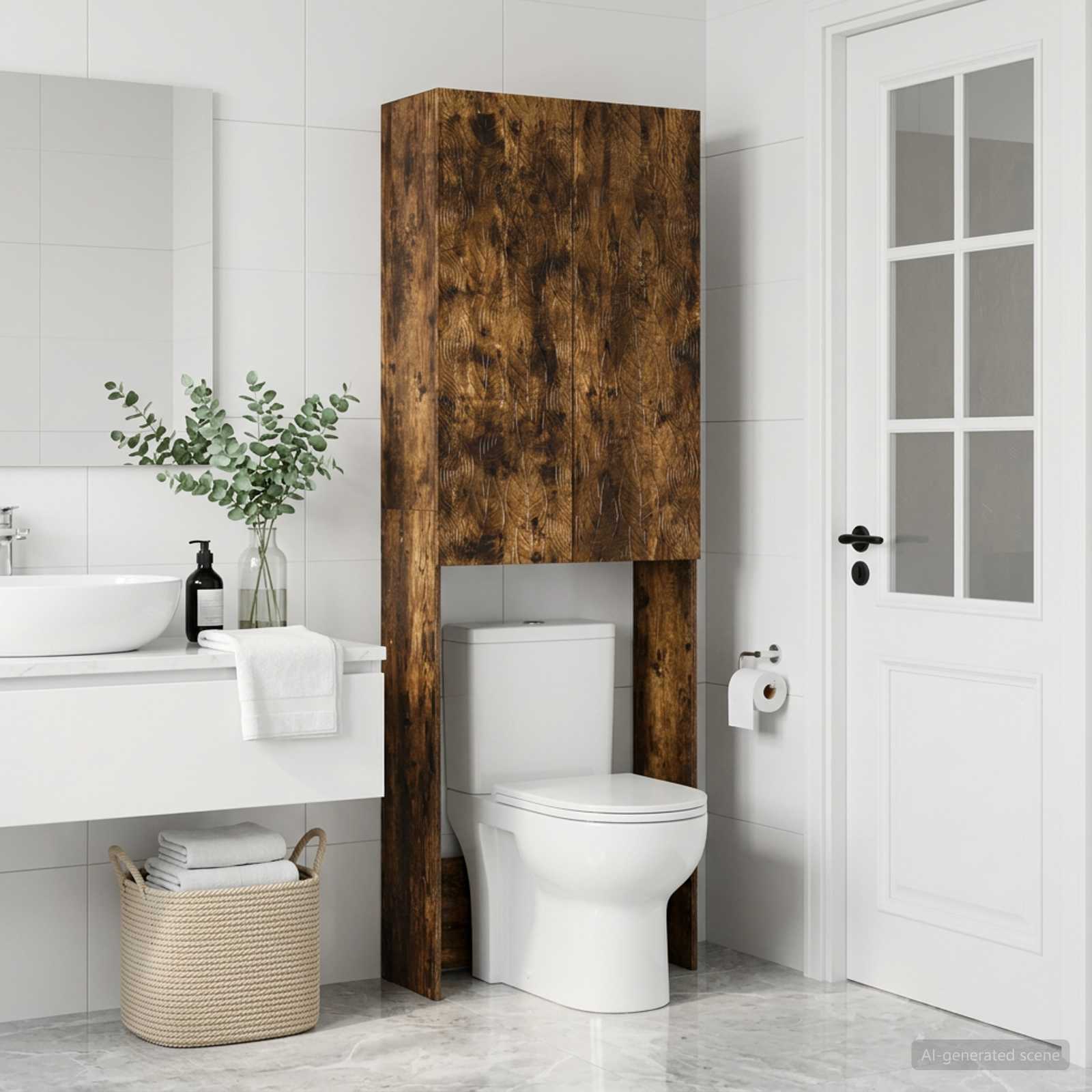 Tualettkabinet DELFT Suitsutatud tamm 66 x 25,5 x 190 cm