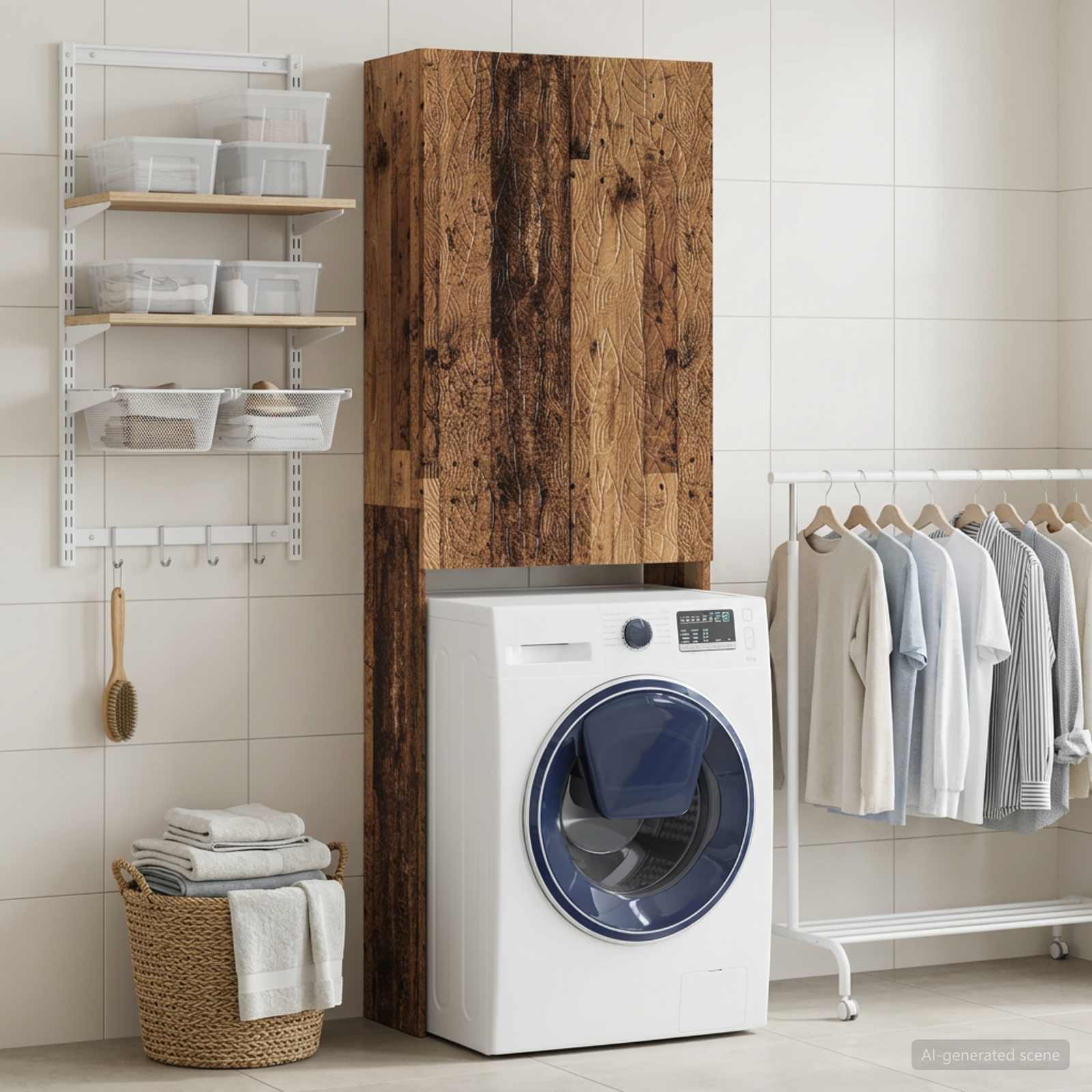 Tualettkabinet DELFT Vana puit 66 x 25,5 x 190 cm Tehispuit