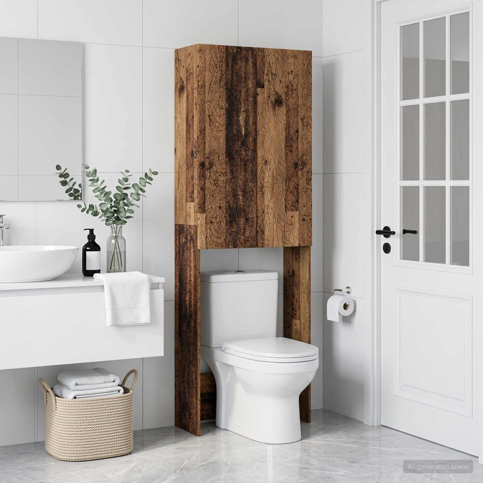 Tualettkabinet DELFT Vana puit 66 x 25,5 x 190 cm Tehispuit