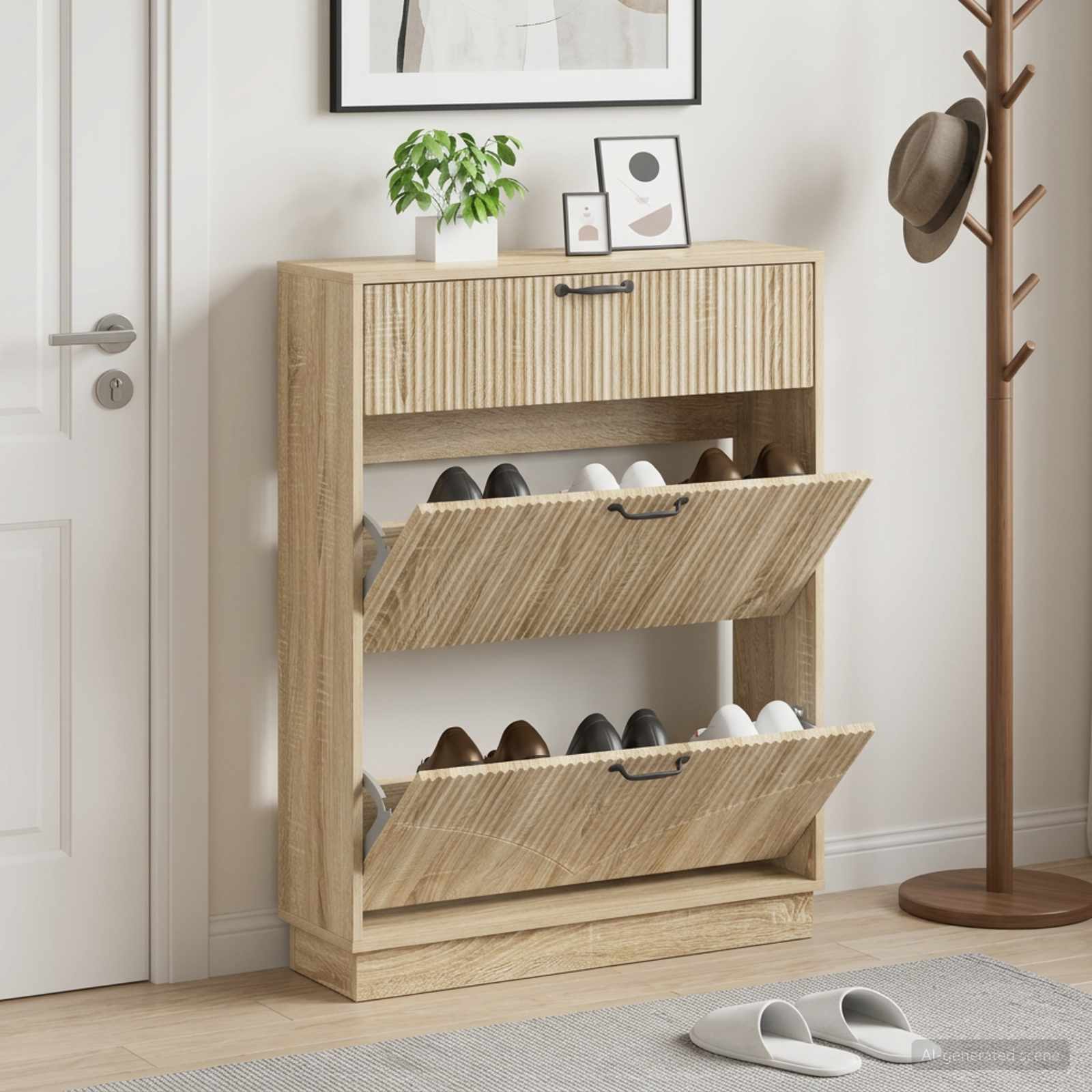 Kinga kapp HOORN 78 x 24 x 100 cm Tehispuit Sonoma tamm