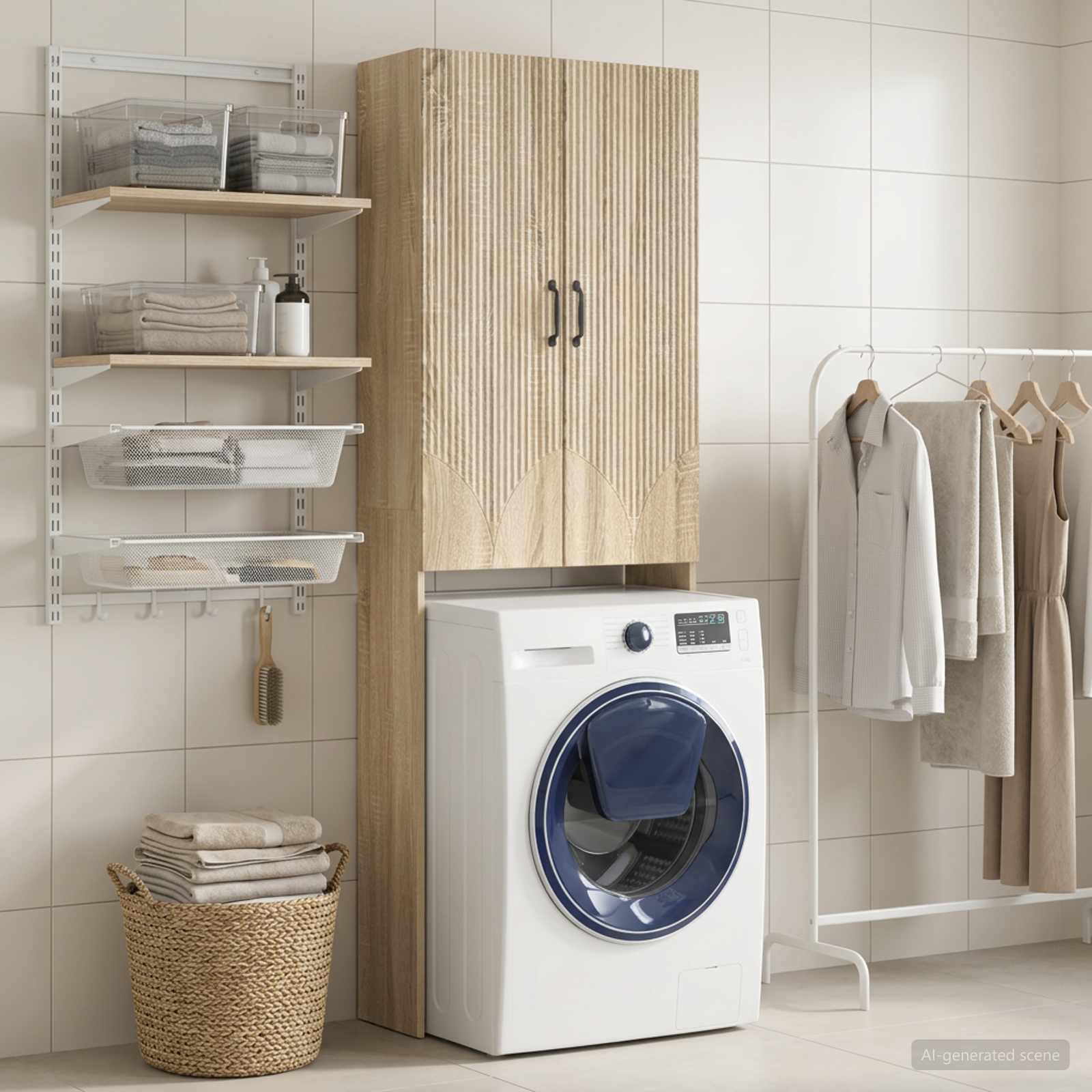 Tualettkabinet HOORN Sonoma tamm 66 x 25,5 x 190 cm Tehispuit