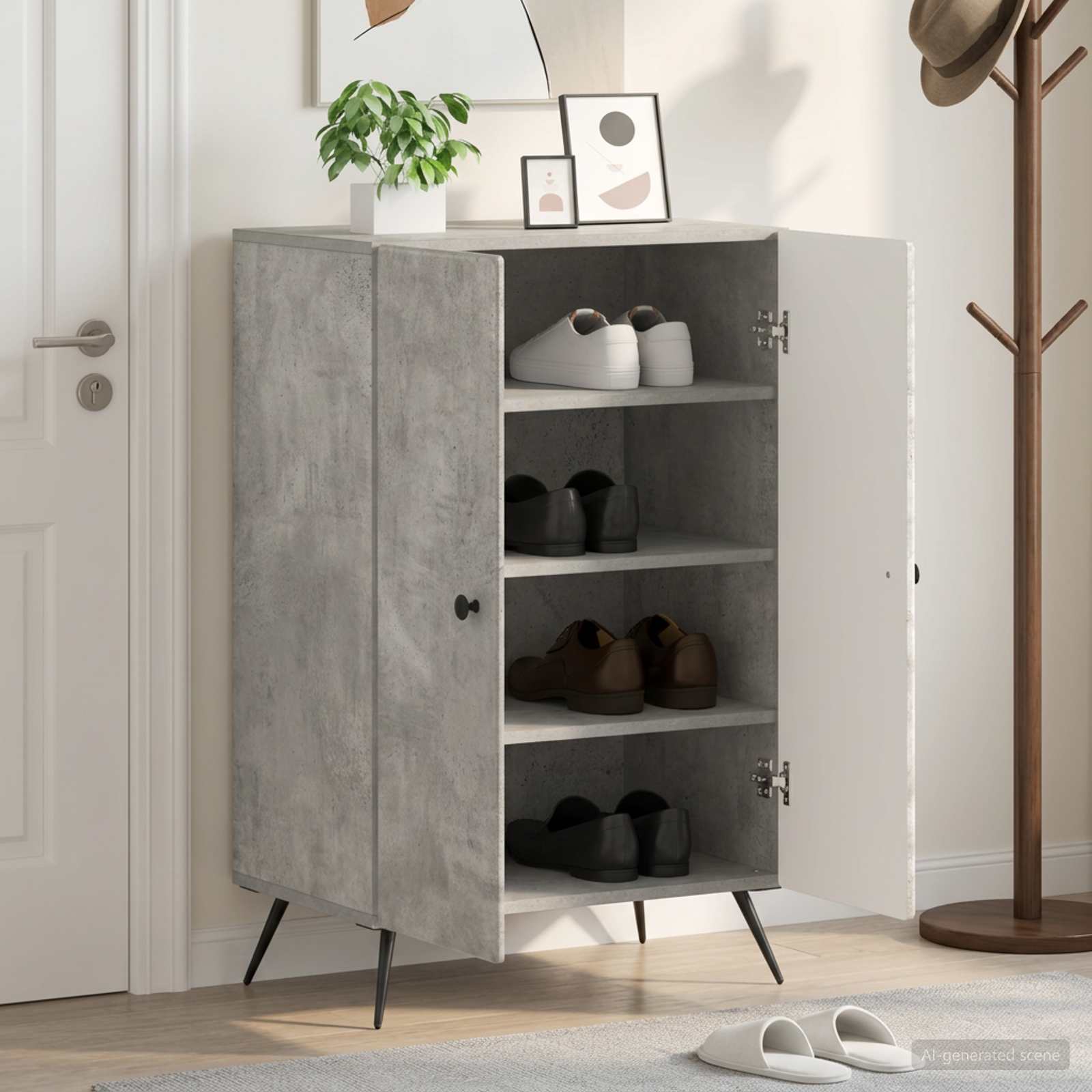 Kinga kapp BREDA 59,5 x 39,5 x 90 cm Tehispuit Betoonhall